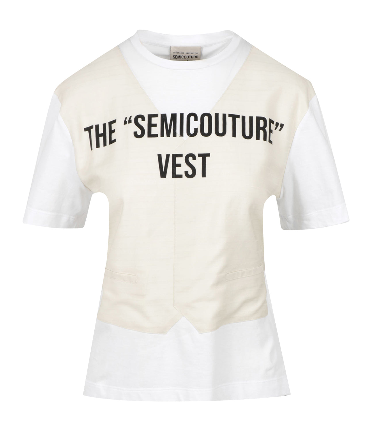 Semicouture | T-Shirt Eulalie Natural and White