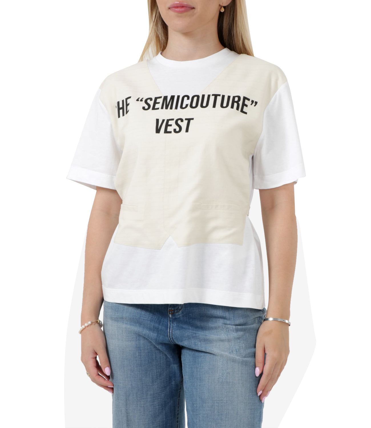 Semicouture | T-Shirt Eulalie Natural and White