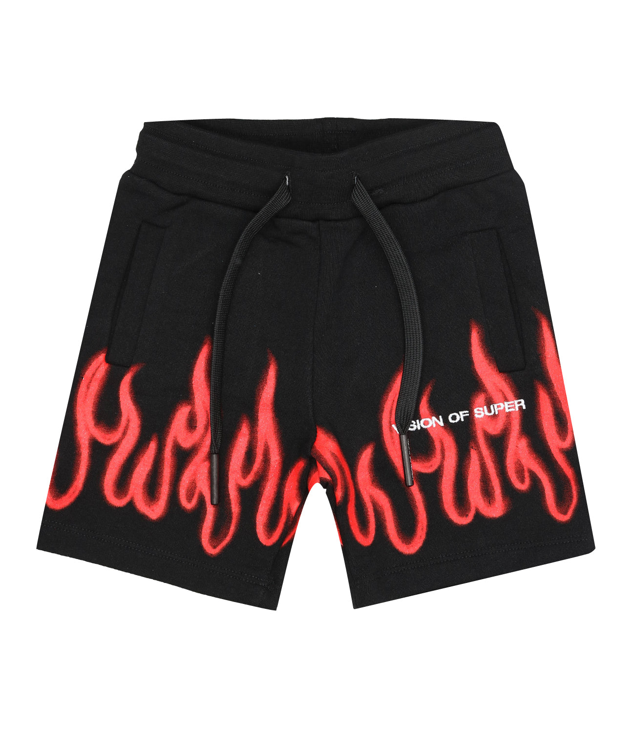 Vision of Super Kids | Pantalone Sportivo Spray Flames Nero e Rosso