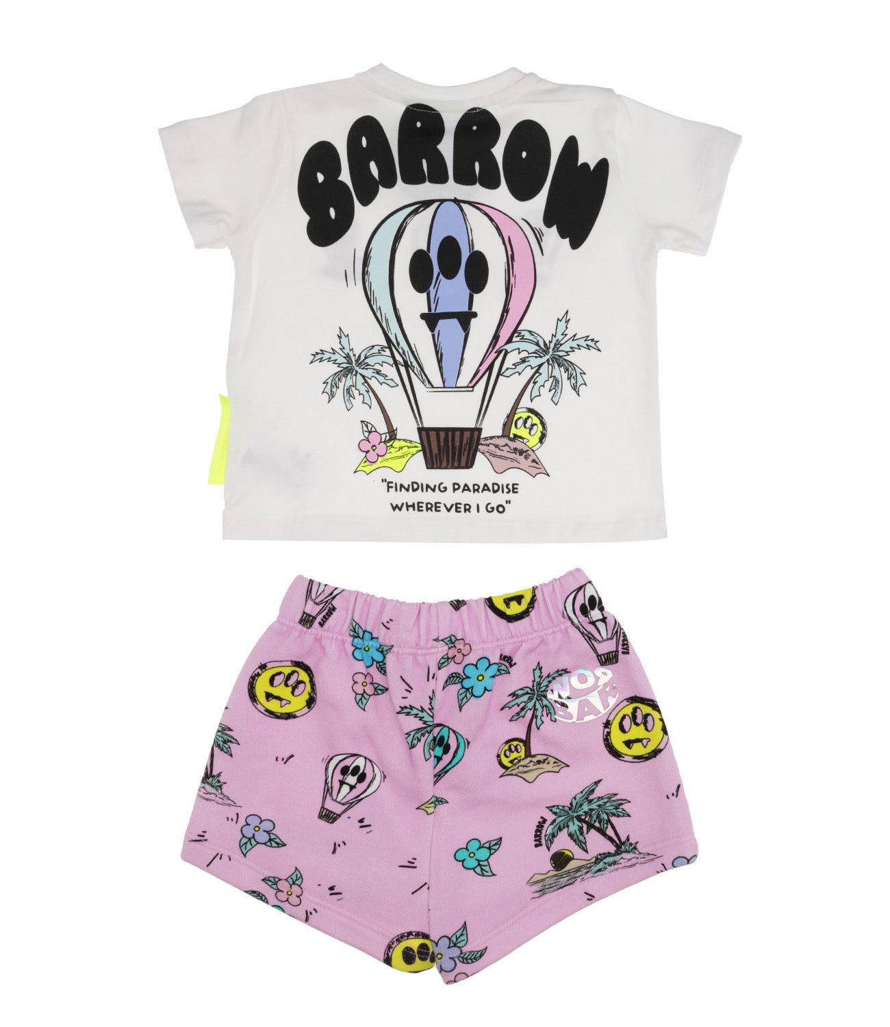 Barrow Kids | Set T-Shirt+Bermuda Bianco e Rosa