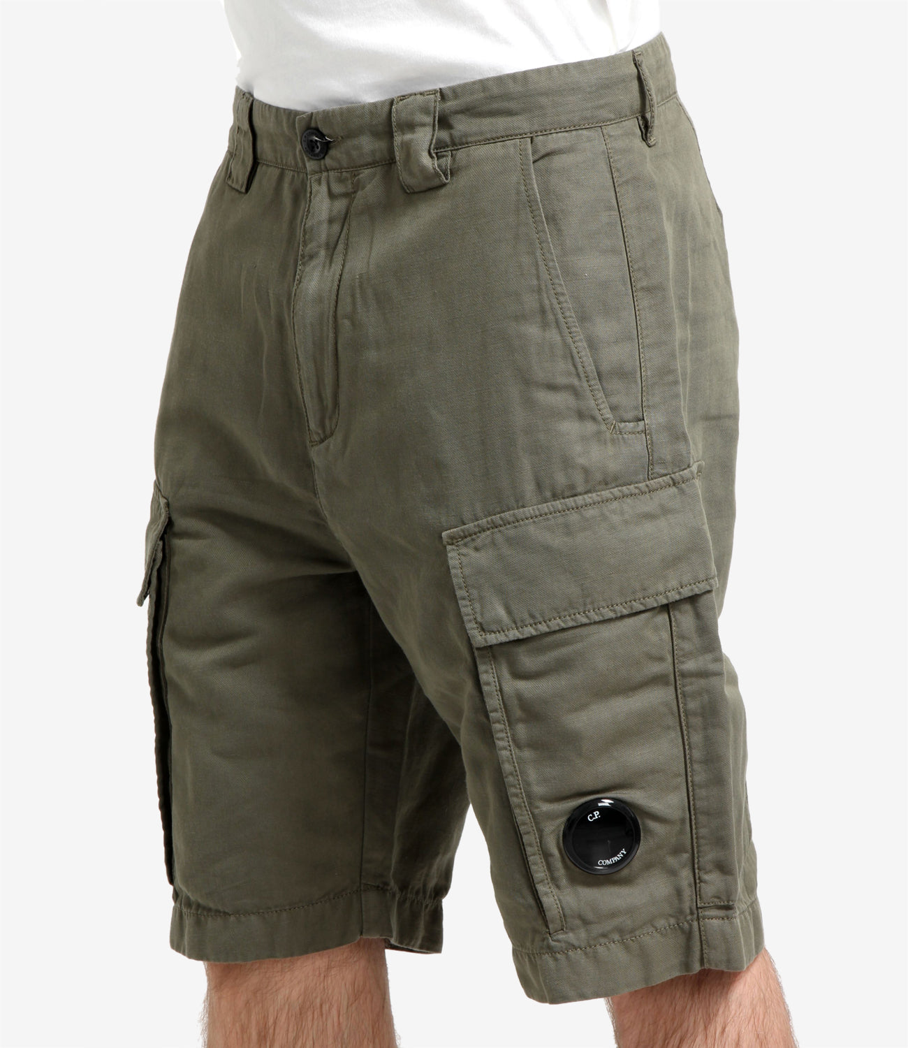 C.P. Company | Bermuda Linen Cargo Military Green