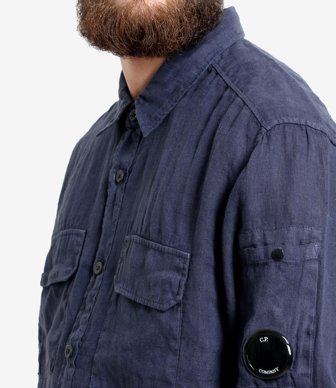 C.P. Company | Linen shirt twin pochets Blue