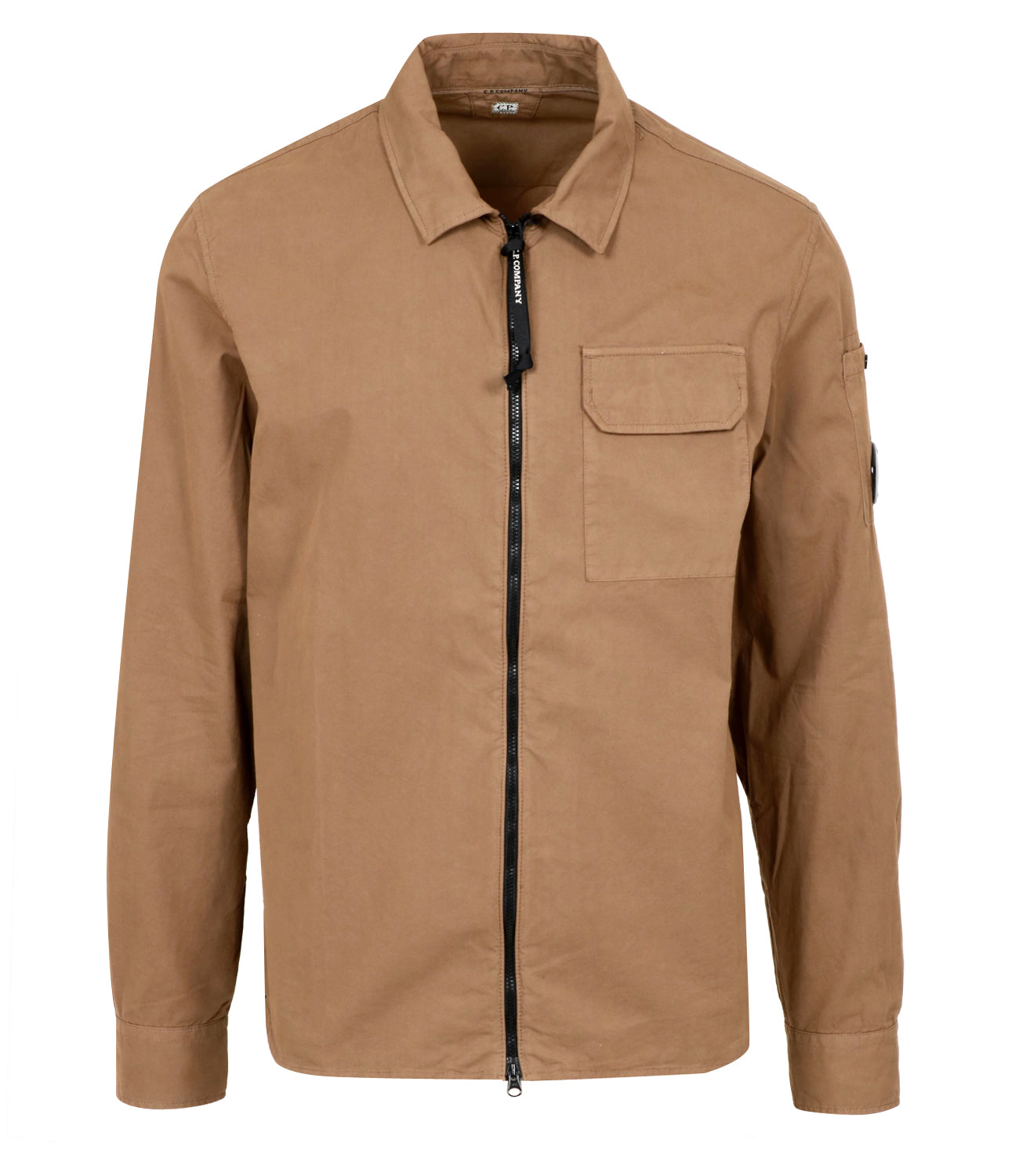 C.P. Company | Gabardine zipped shirt Tobacco