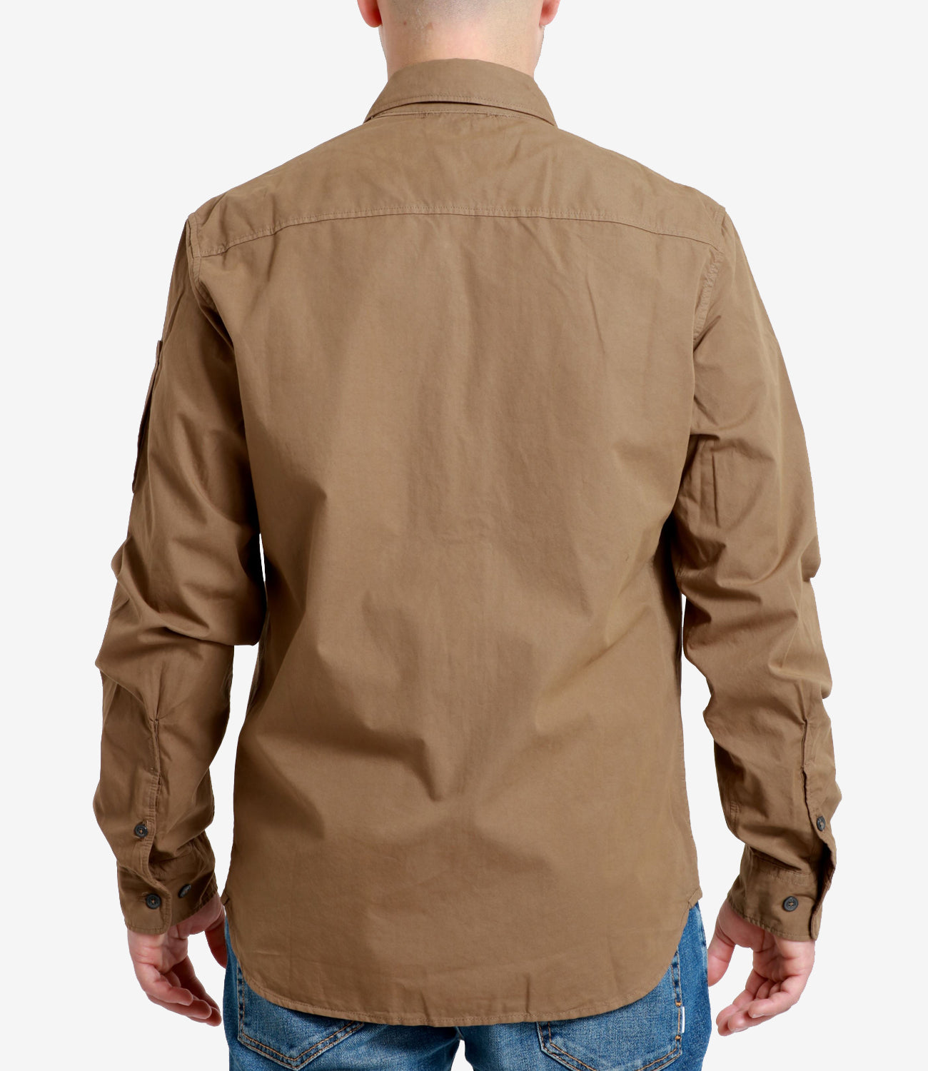 C.P. Company | Gabardine zipped shirt Tobacco