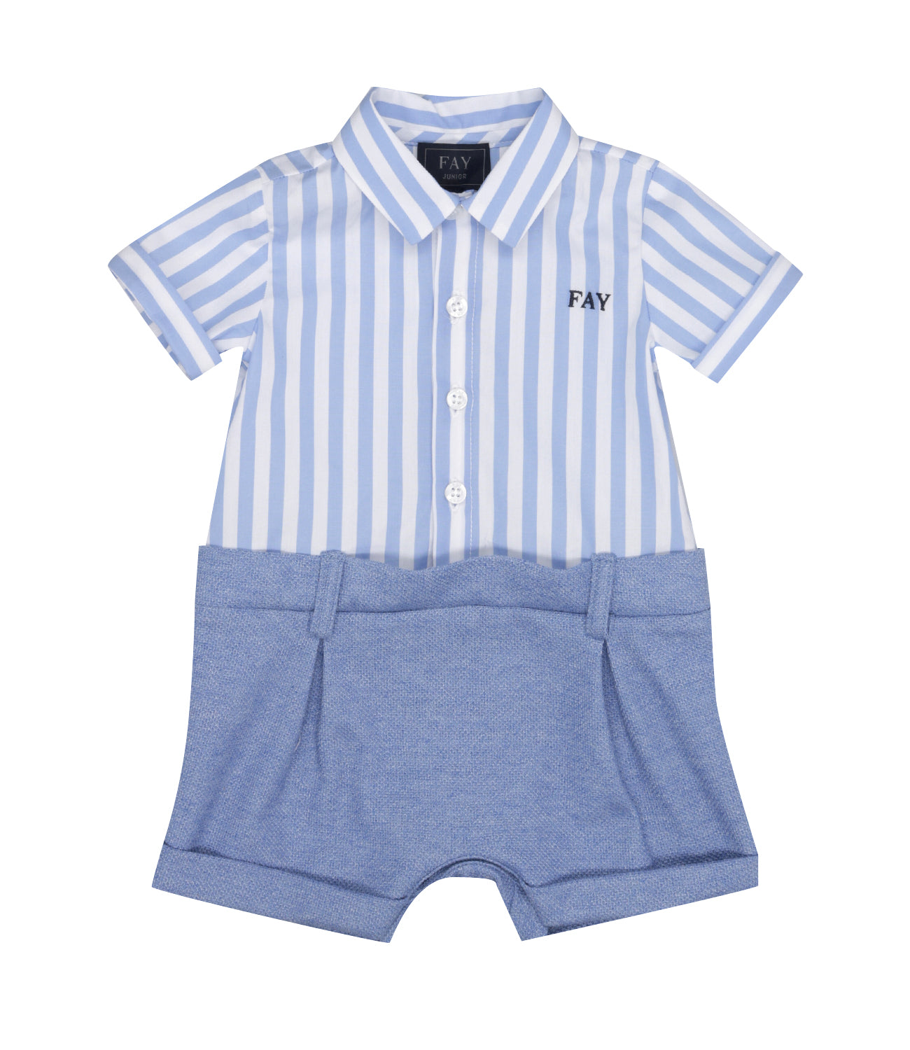 Fay Junior | Salopette Bianco ed Azzurro