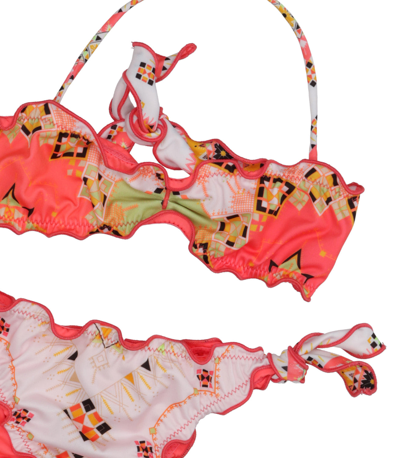 F**K Project Kids | Bandeau Bikini Swimsuit Orange and White