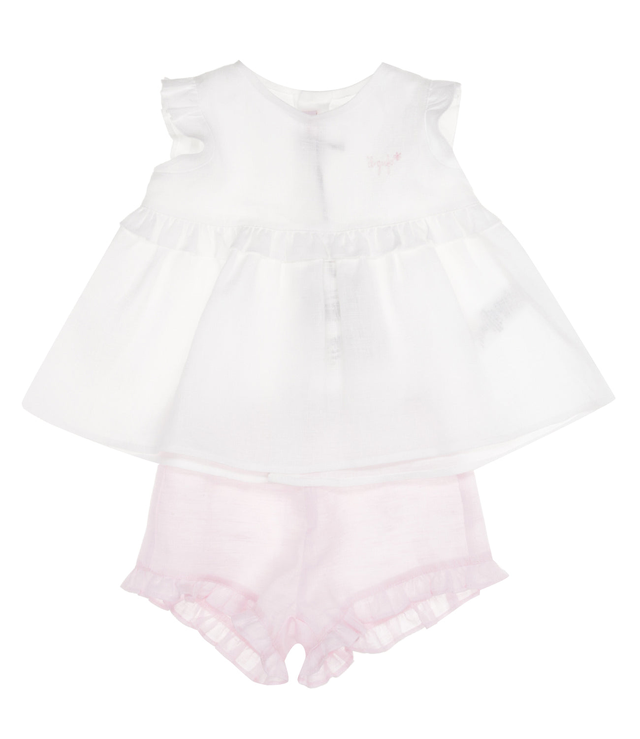 Il Gufo | Set Maglia+Bermuda Bianco e Rosa