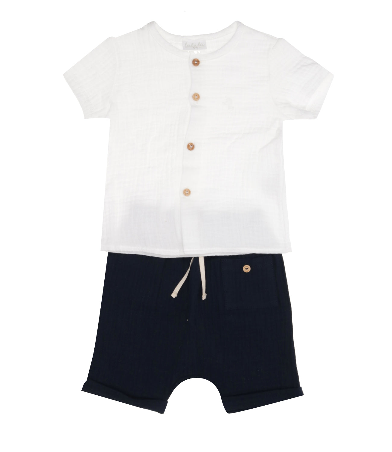 Lalalù | Blue and White T-Shirt+Bermuda Shorts Set