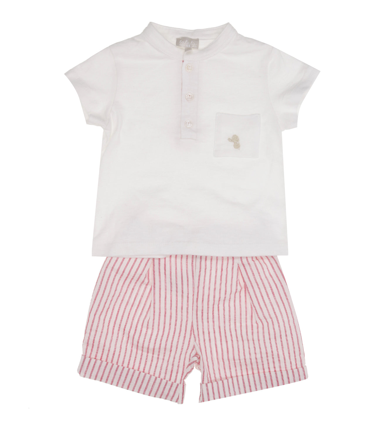 Lalalù | Set T-Shirt+Bermuda Bianco e Rosso