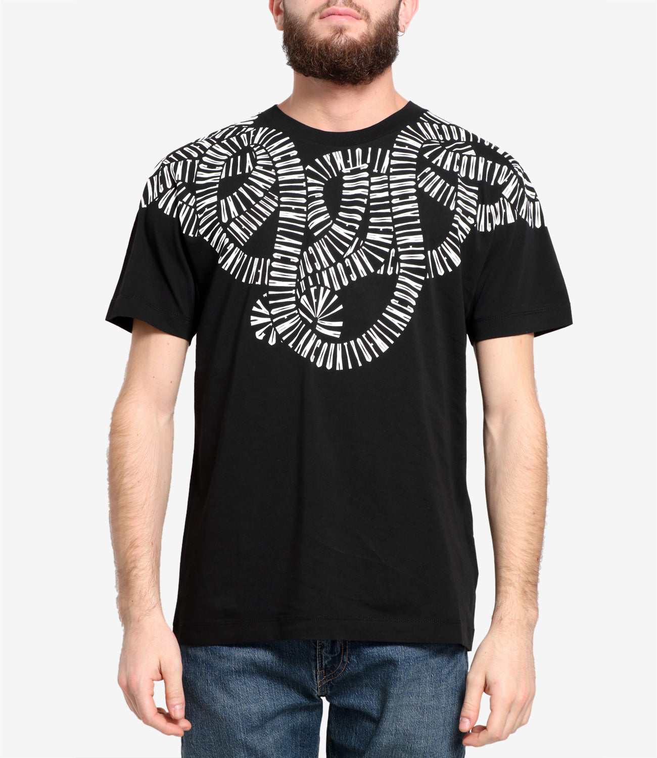 Marcelo Burlon | T-Shirt Snake Wings Nero e Bianco