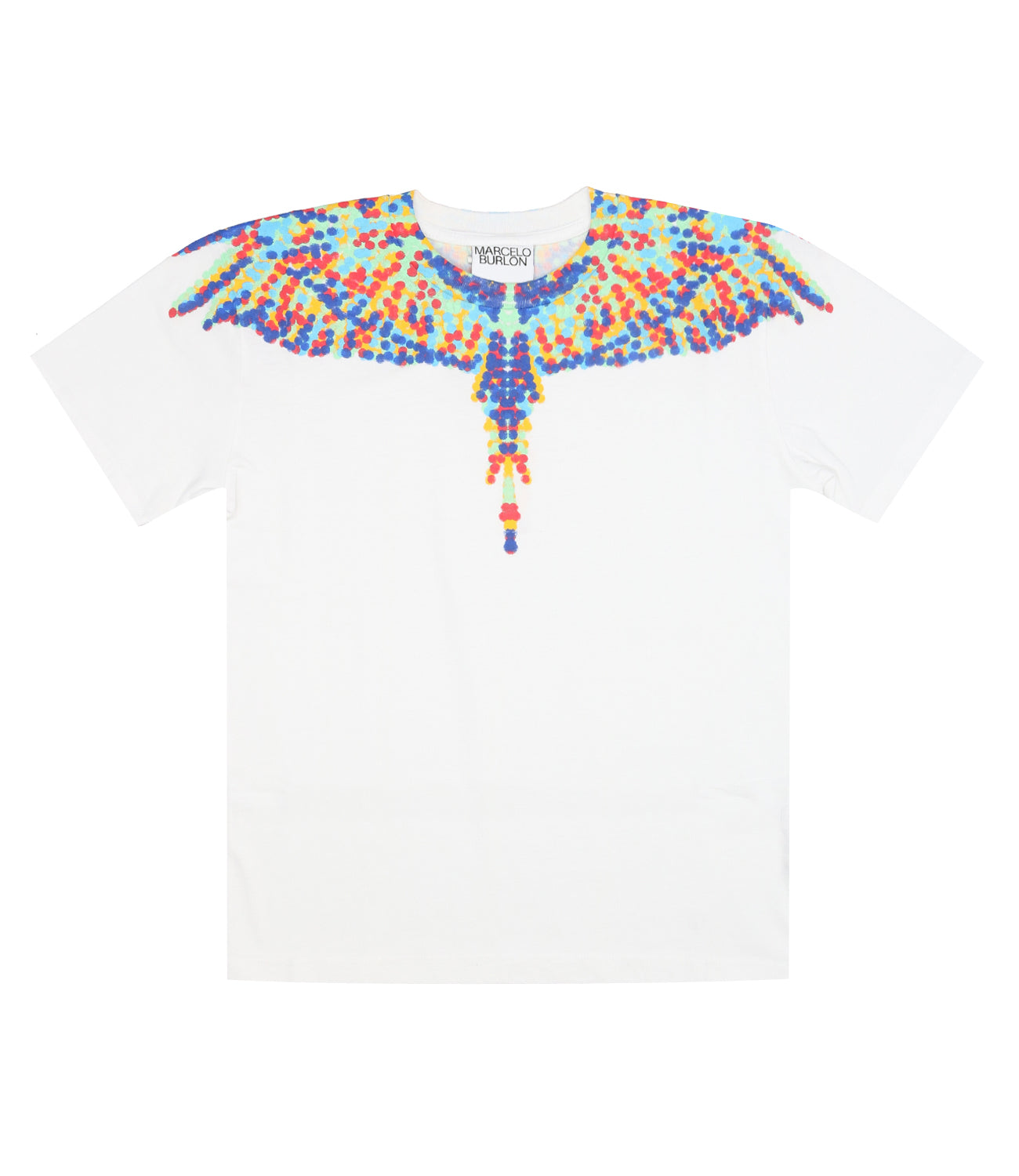 Marcelo Burlon Kids | T-Shirt Pointilism Wings Bianco e Rosa