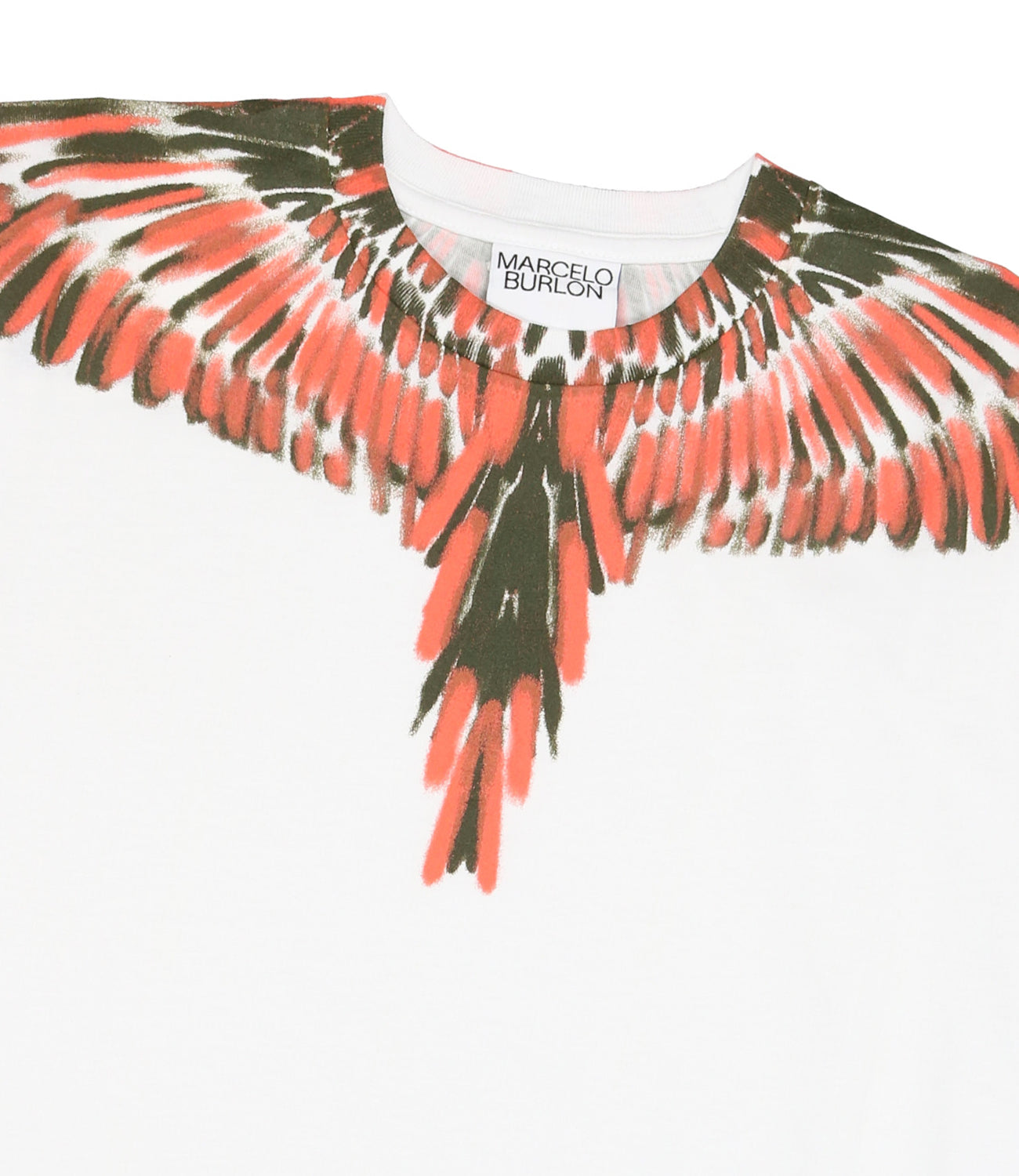 Marcelo Burlon Kids | T-Shirt Army Chalk Wings Bianco e Arancio