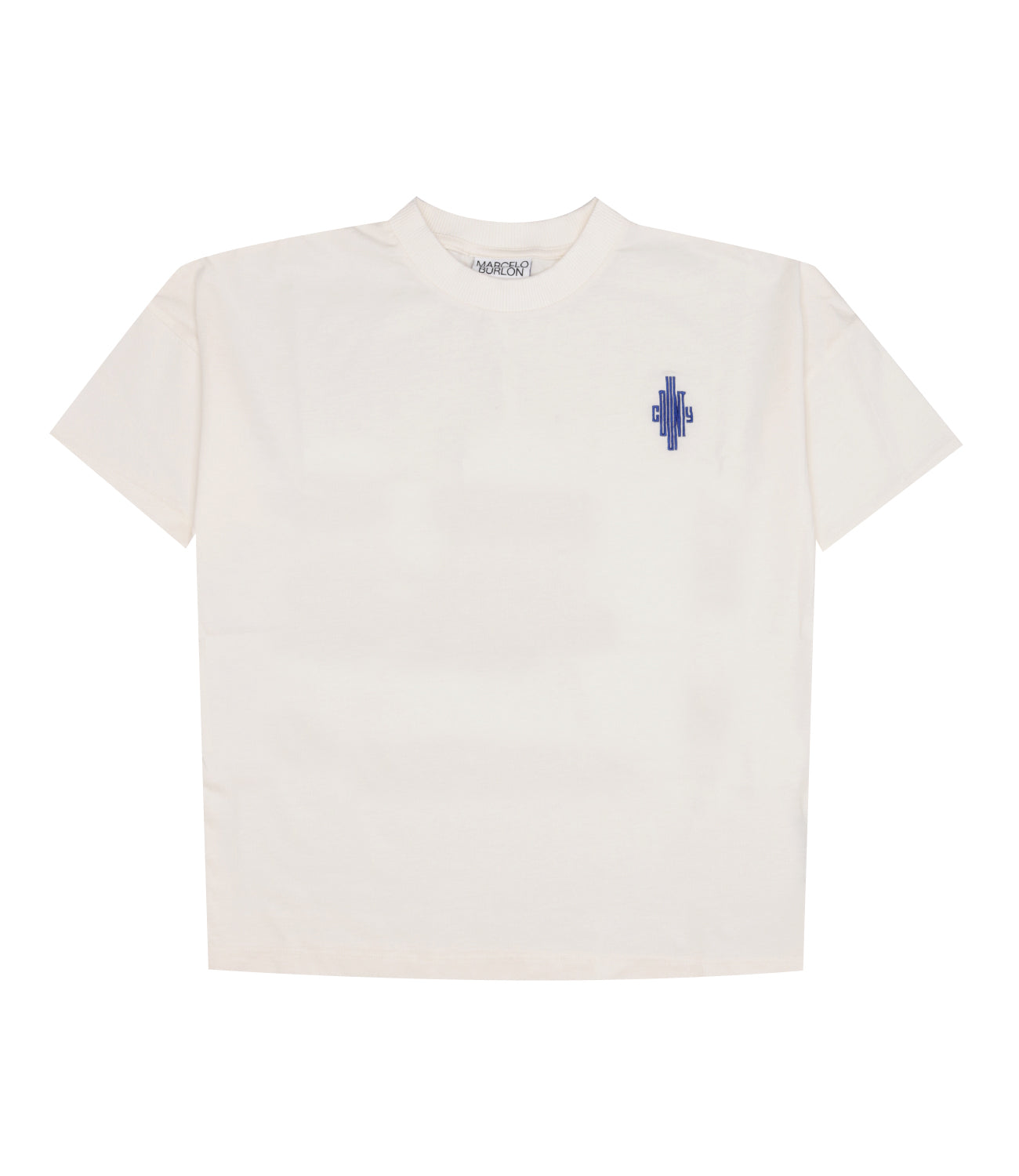 Marcelo Burlon Kids | T-Shirt County Cross Ecru e Blu