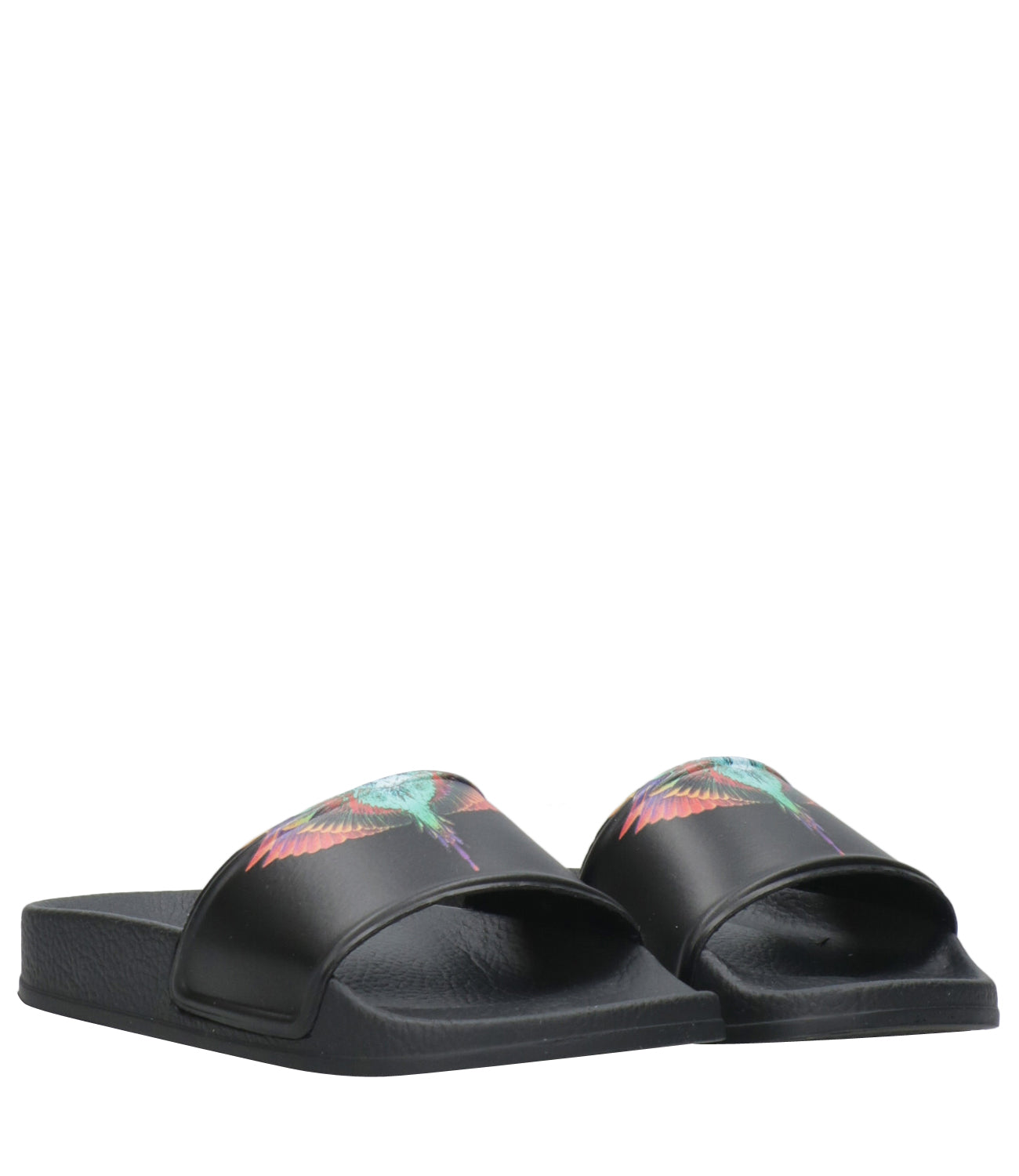 Marcelo Burlon Kids | Black and Multicolor Icon Wings Slipper