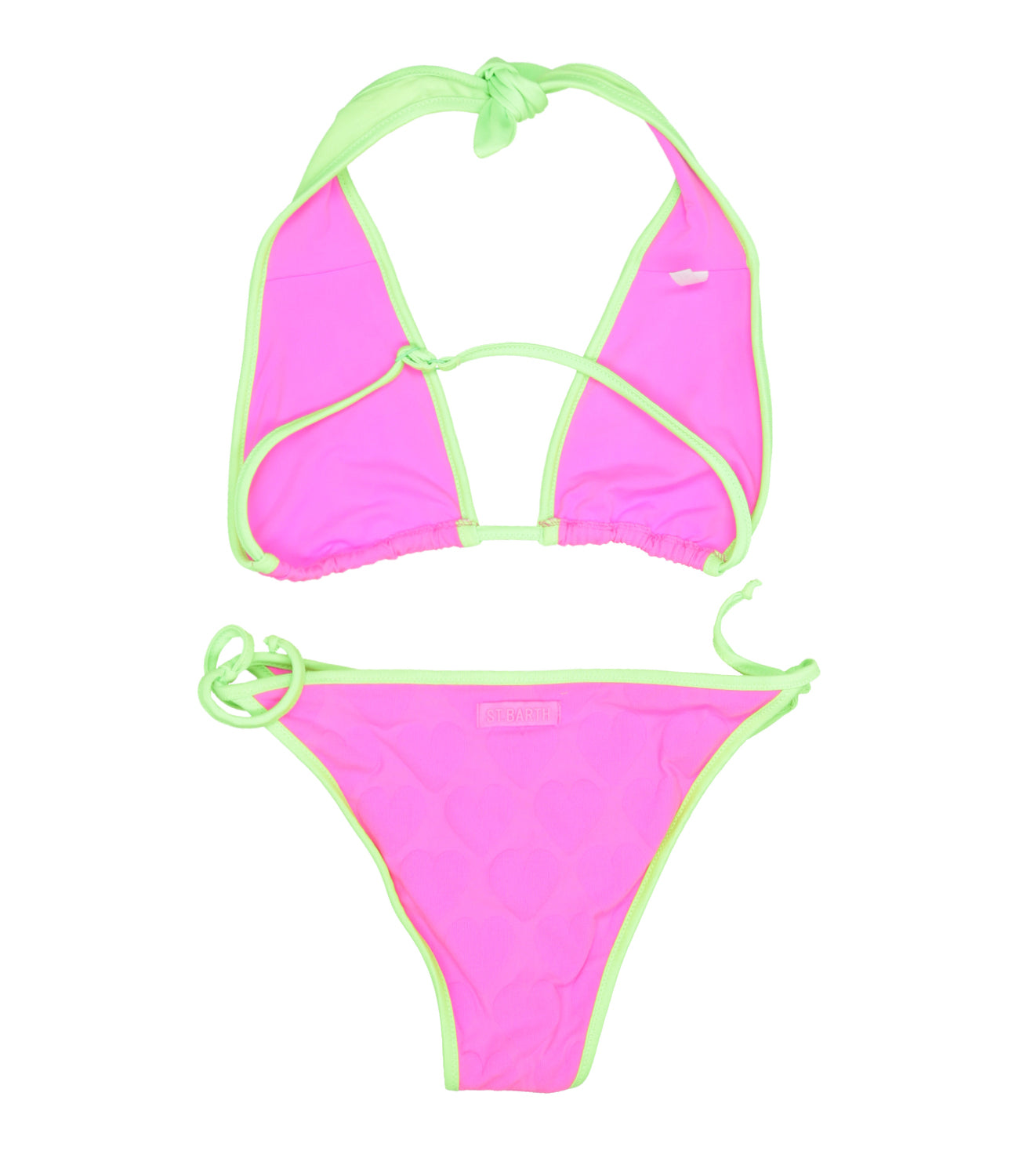 MC2 Saint Barth Kids | Fuxia and Green Bikini Swimsuit