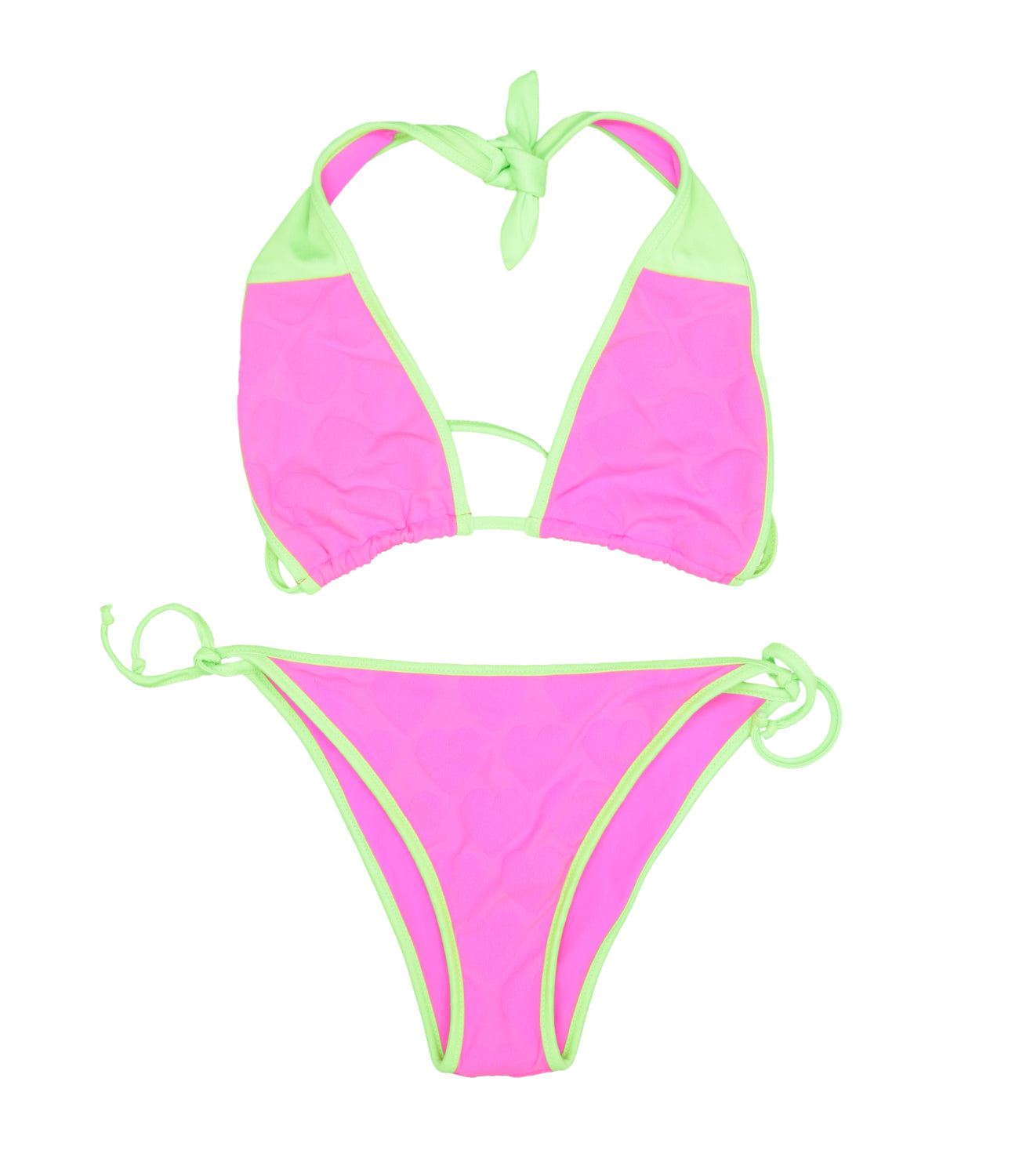 MC2 Saint Barth Kids | Fuxia and Green Bikini Swimsuit