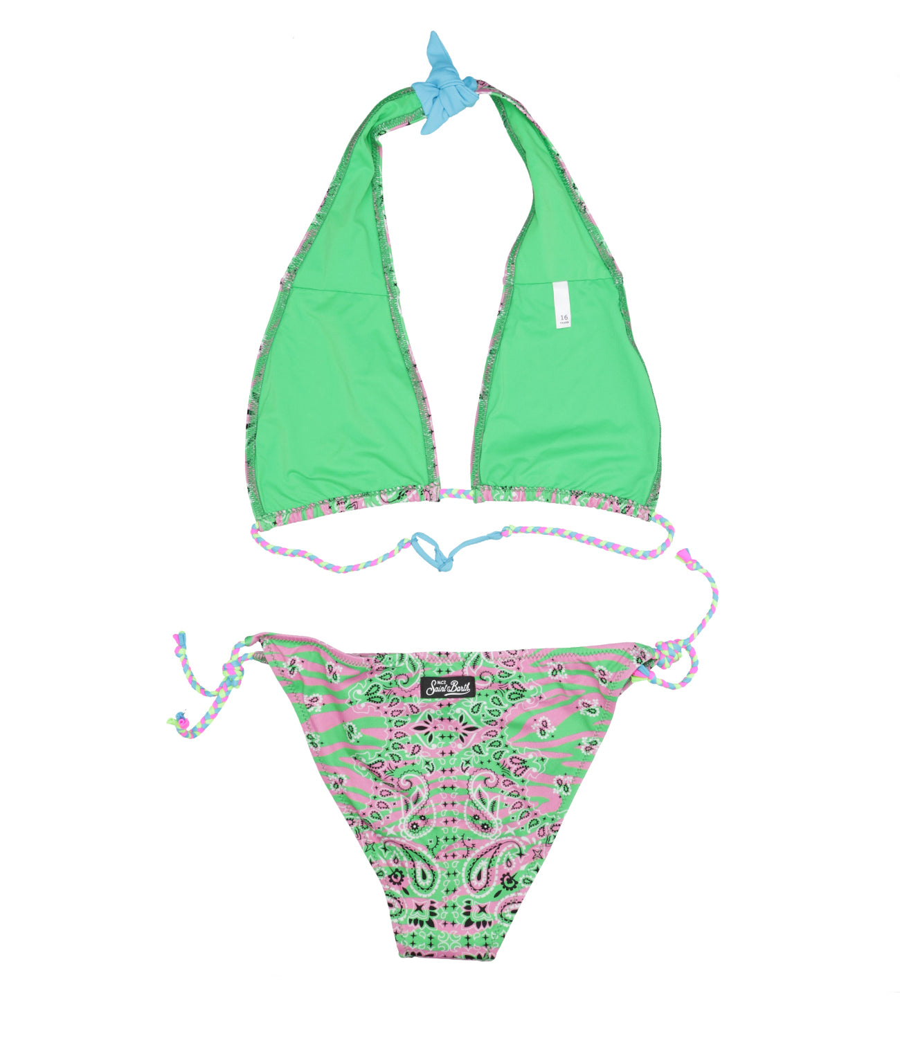 MC2 Saint Barth Kids | Green and Pink Bikini Swimsuit