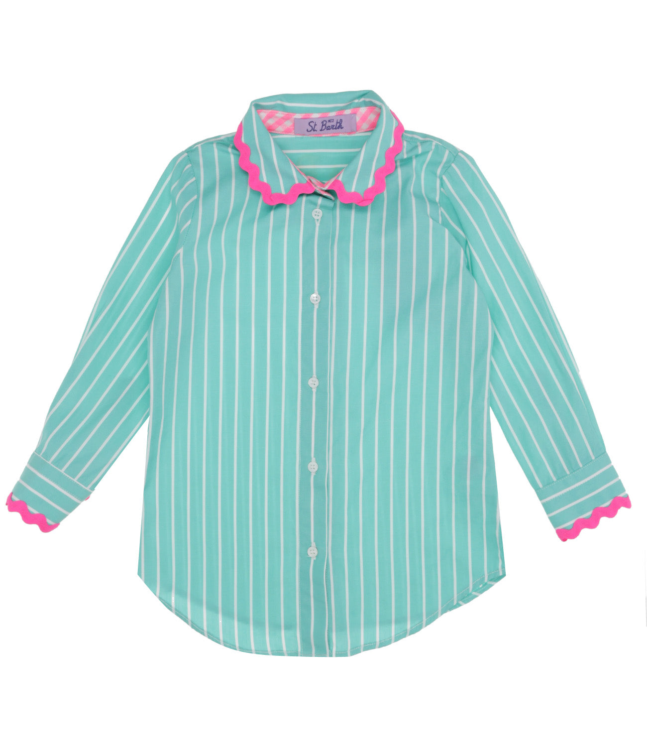 MC2 Saint Barth Kids | White and Turquoise Shirt