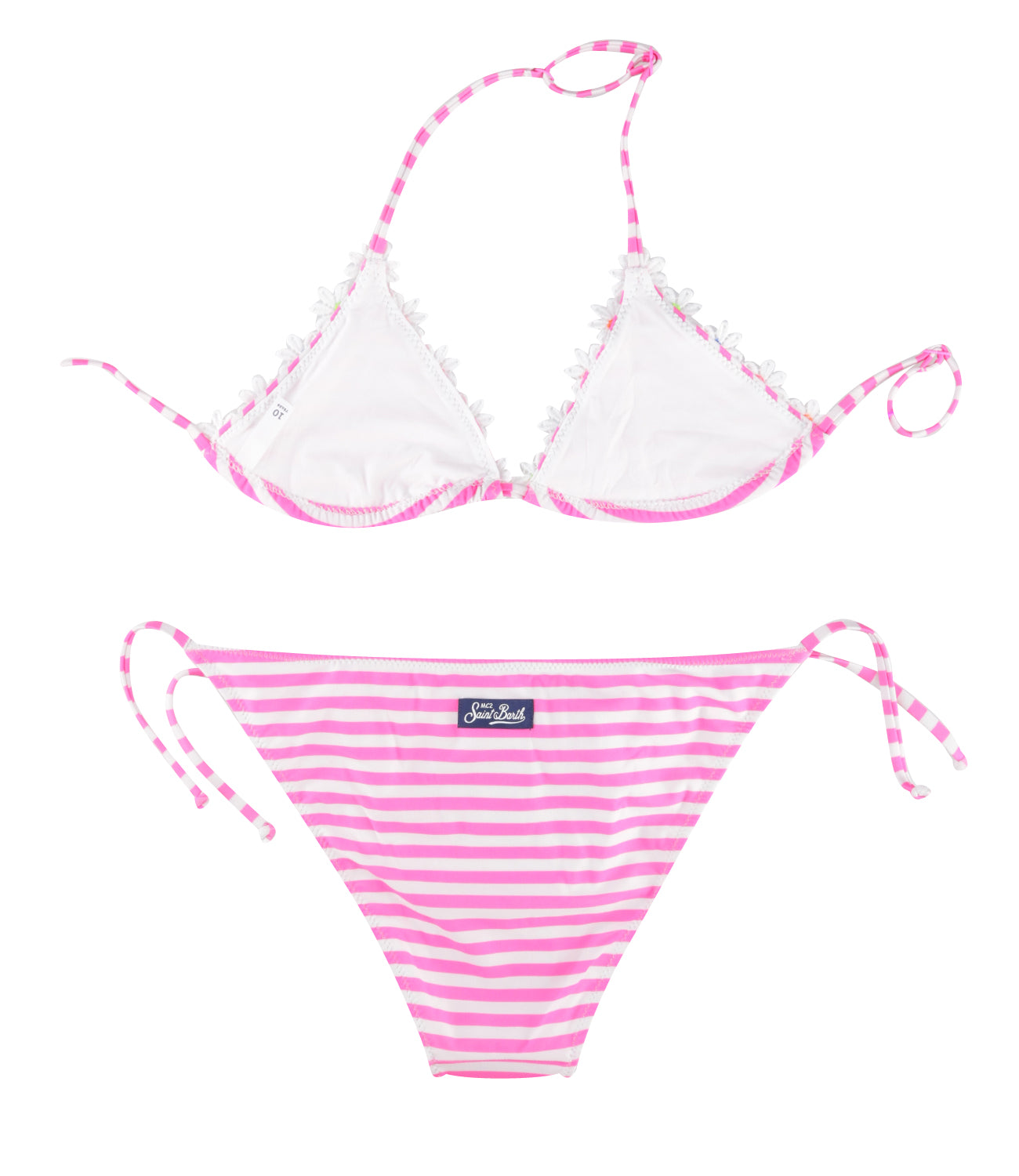 MC2 Saint Barth Kids | White and Fuxia Bikini Swimsuit