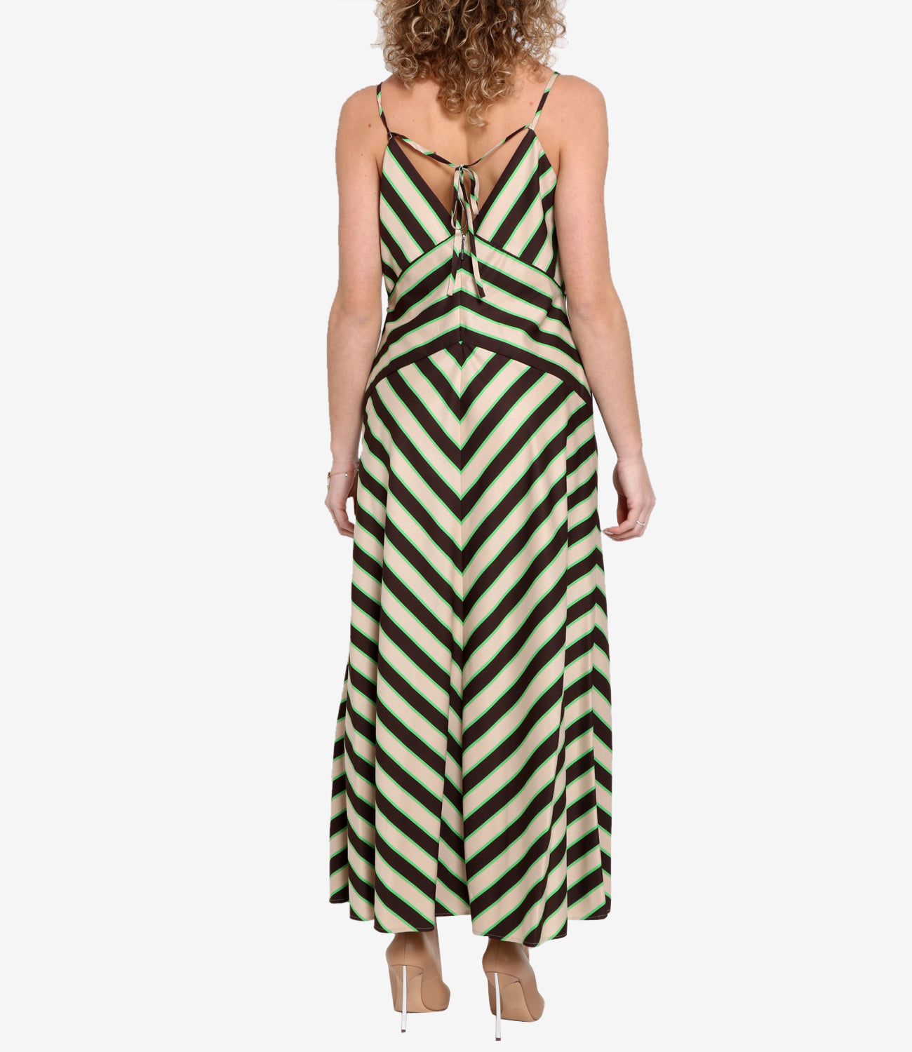 MSGM | Beige and Green Dress