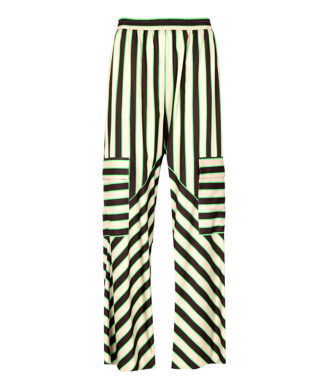 MSGM | Beige and Green Trousers