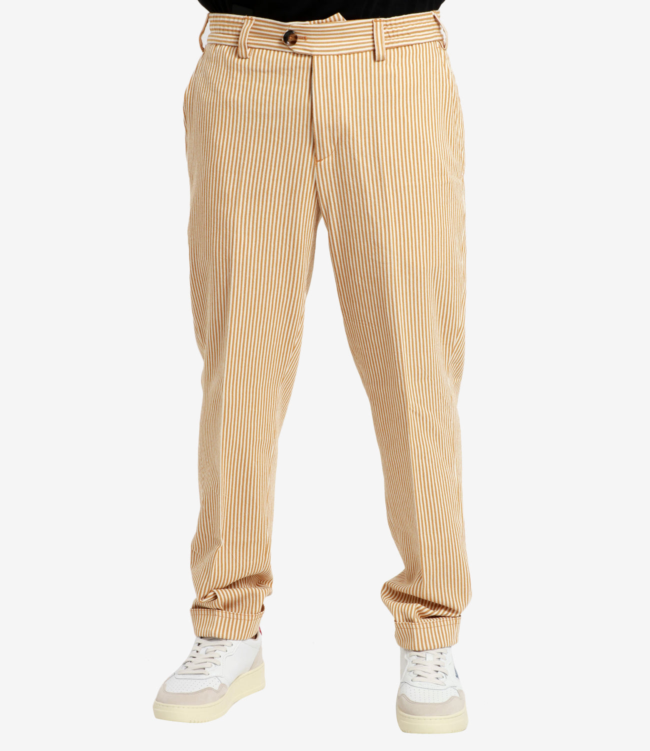 PT Torino | Cream and Camel Trousers