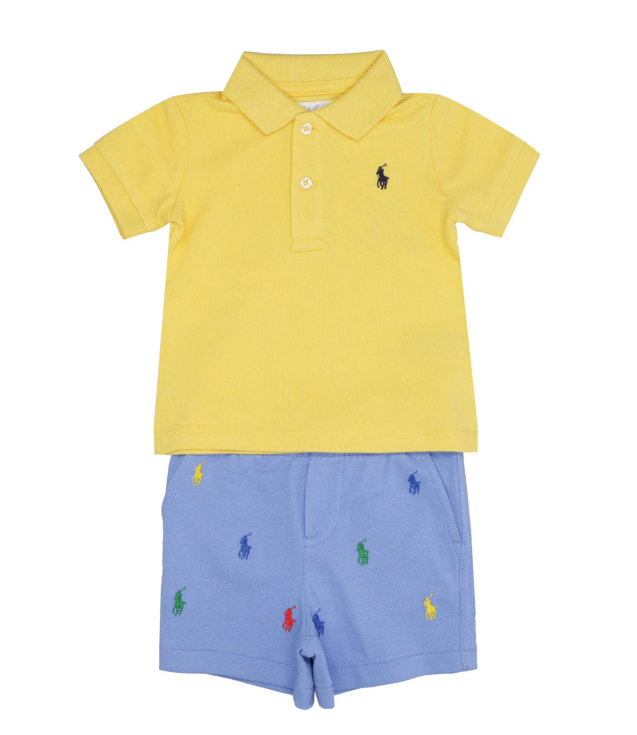 Ralph Lauren Childrenswear | Yellow and Blue T-Shirt+Bermuda Shorts Set