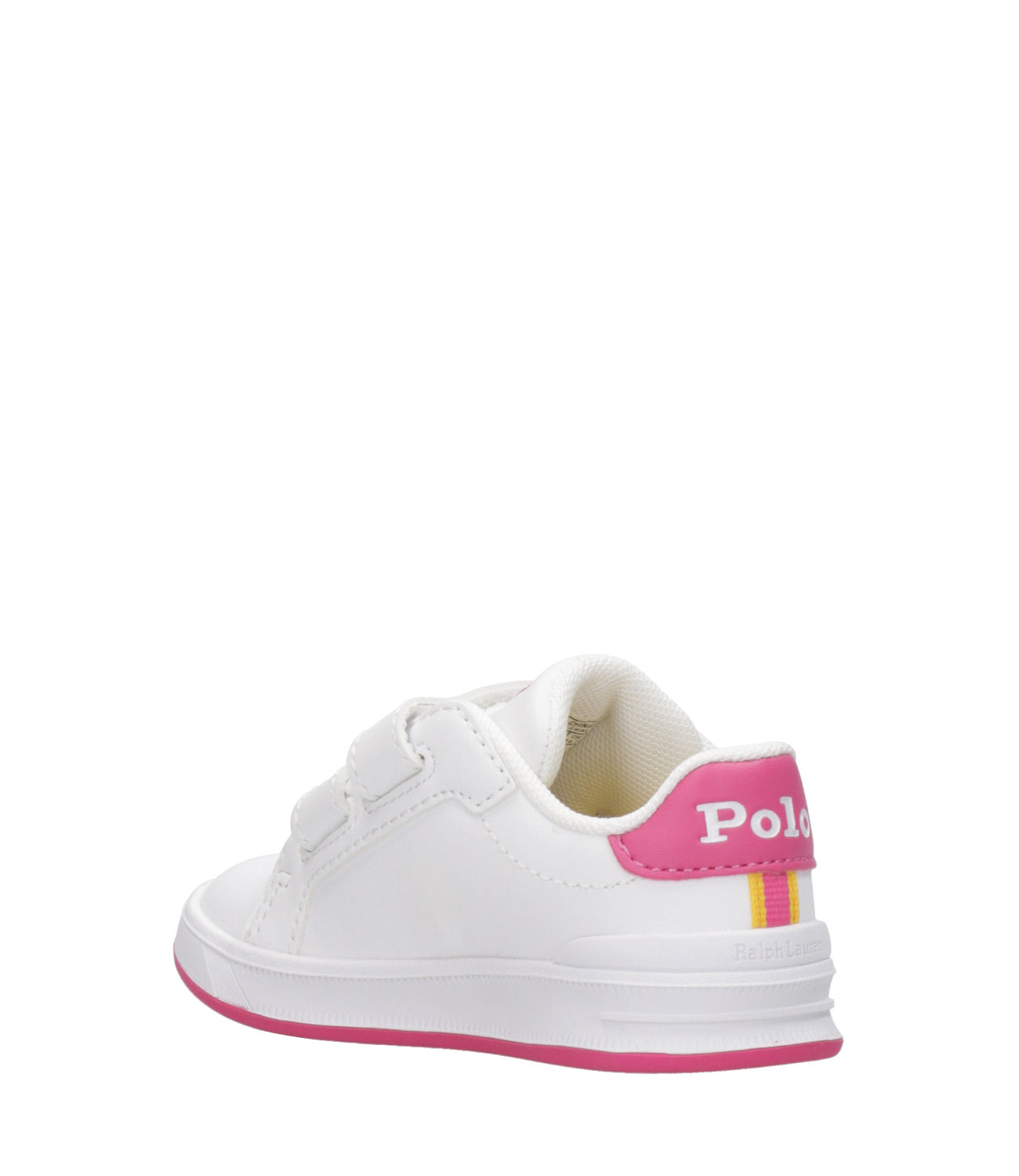 Ralph Lauren Childrenswear | Heritage Court II Bear EZ Sneakers White and Fuxia