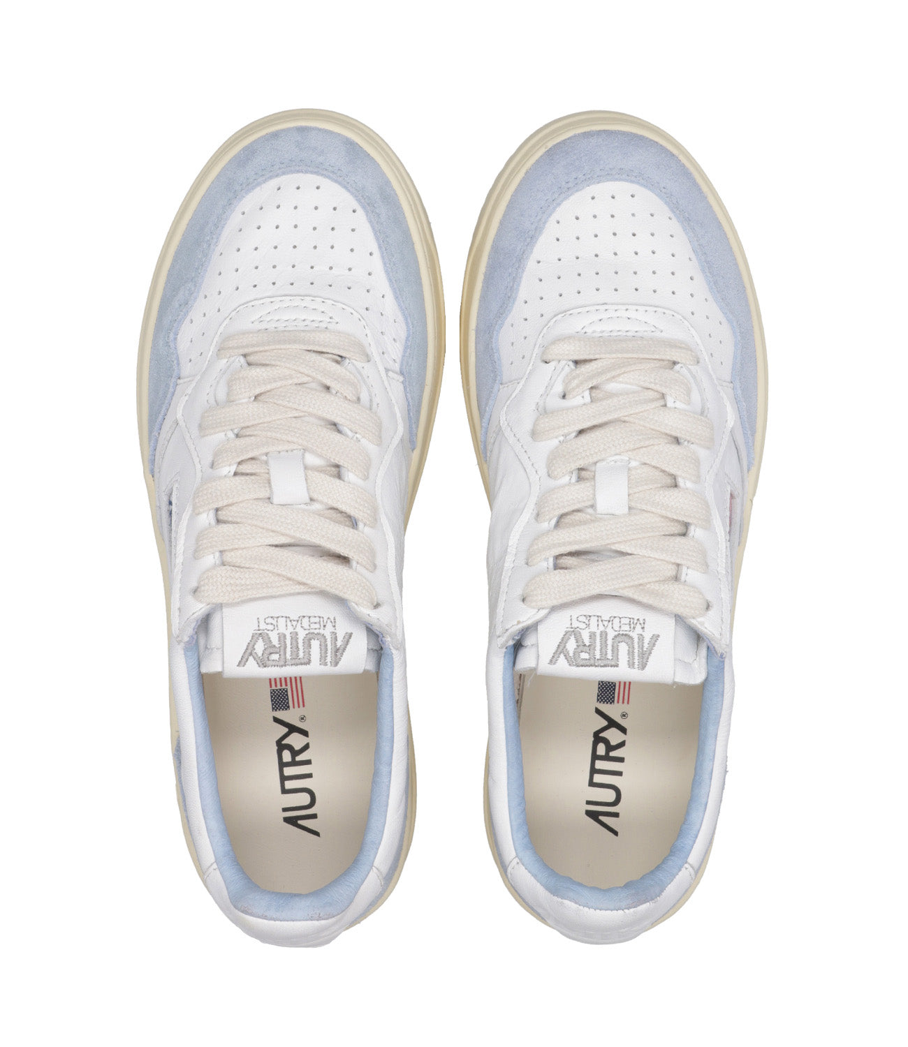 Autry | Sneakers Medalist Low Bianco e Celeste