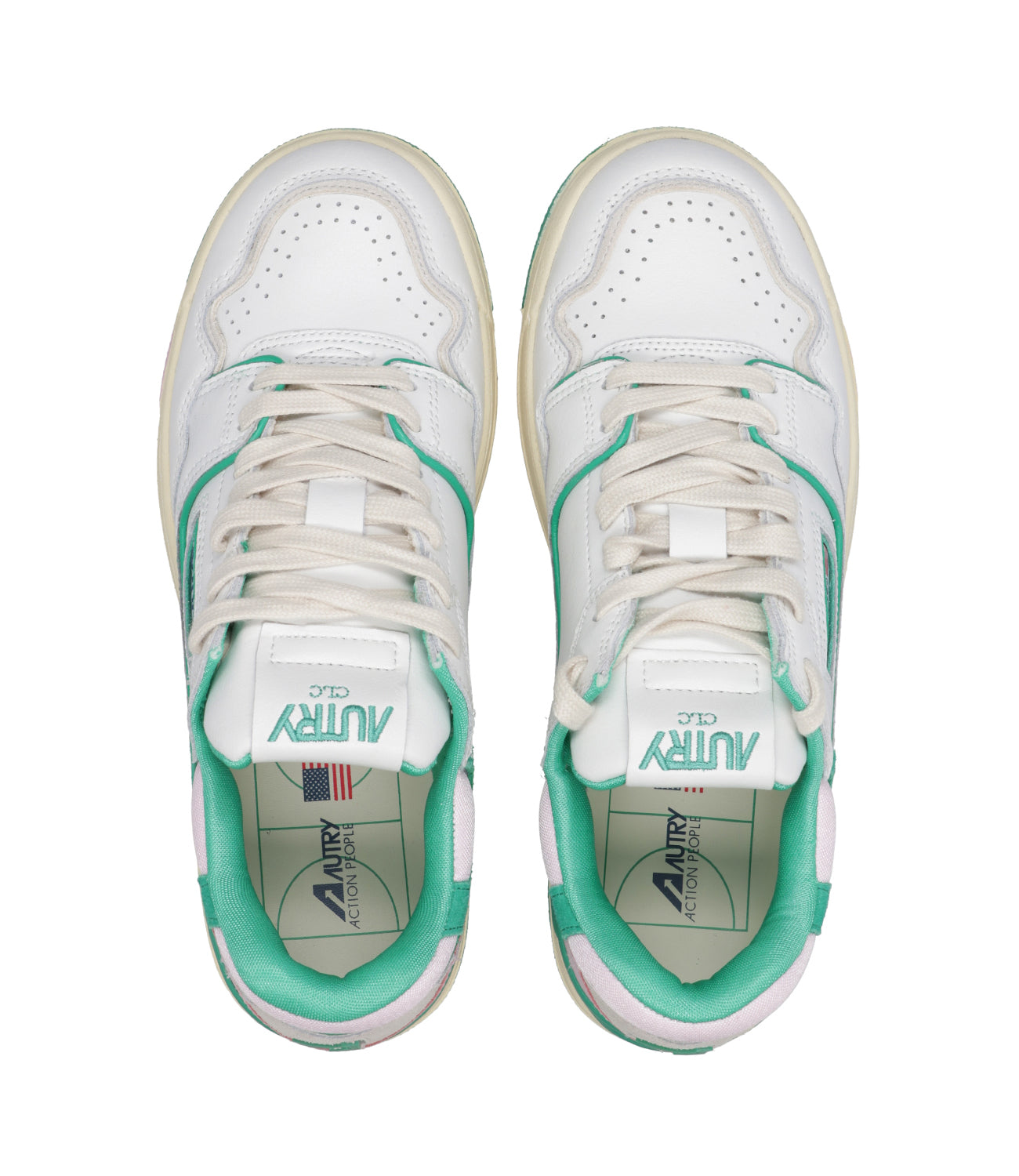 Autry | Sneakers Clc Bianco, Verde e Rosa