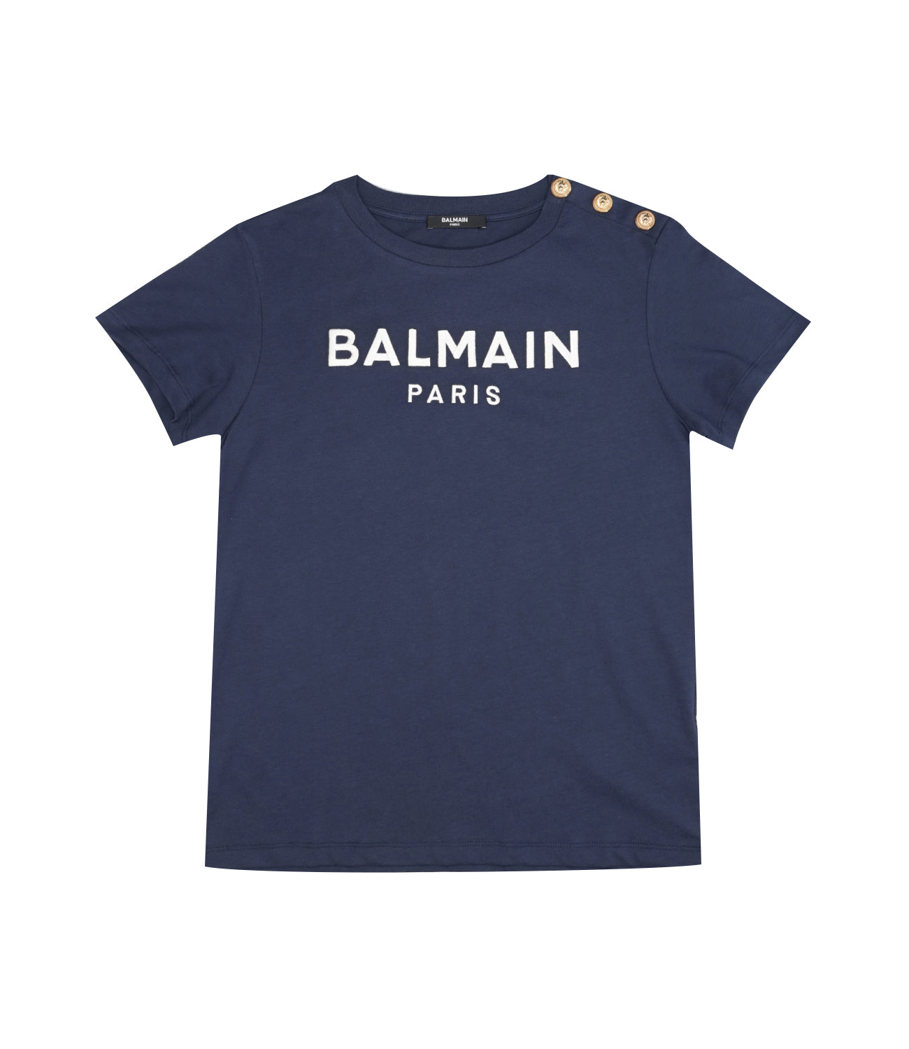 Balmain Kids | Navy Blue and White T-Shirt