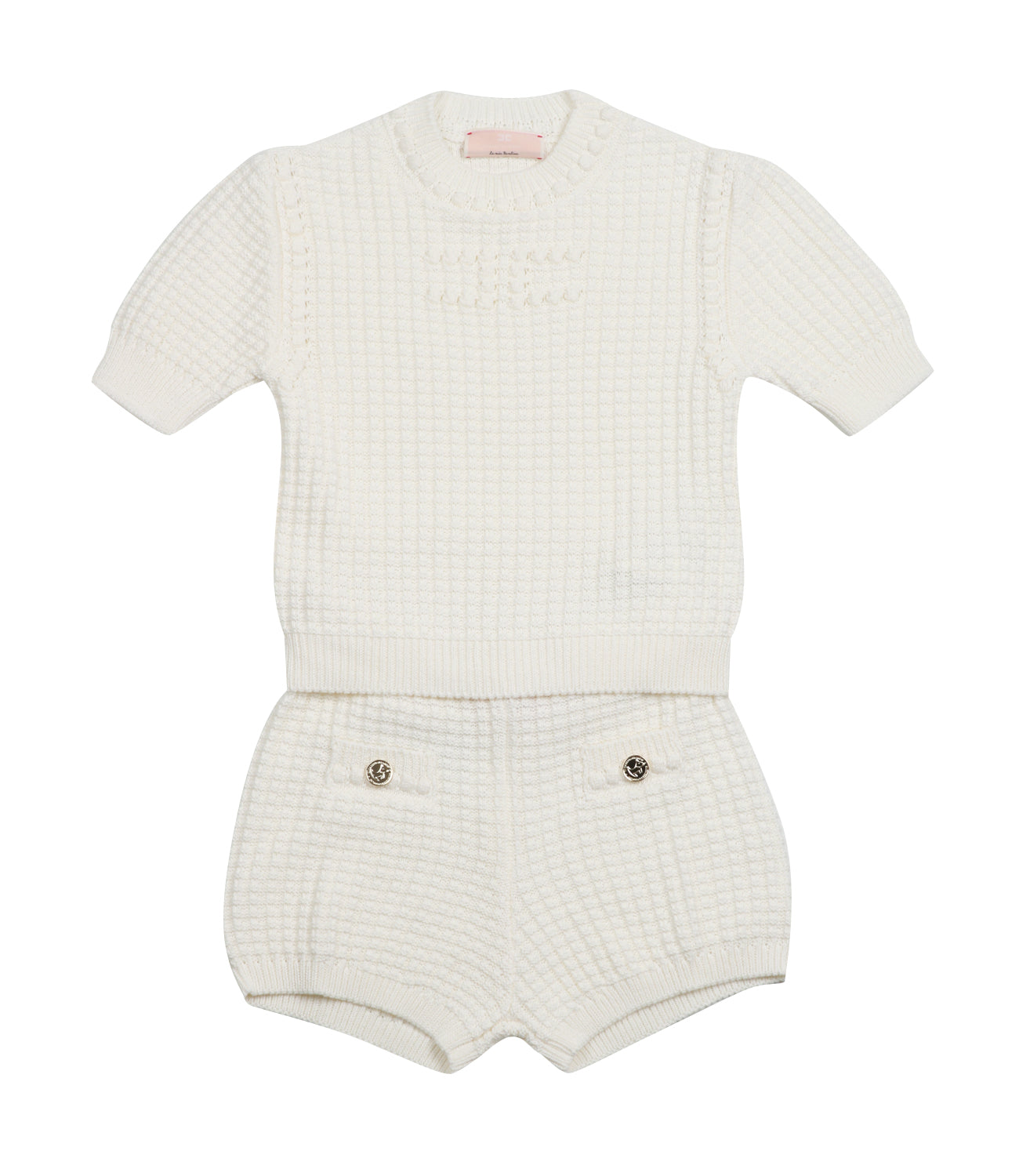 Elisabetta Franchi La Mia Bambina | Set Maglia e Bermuda Panna