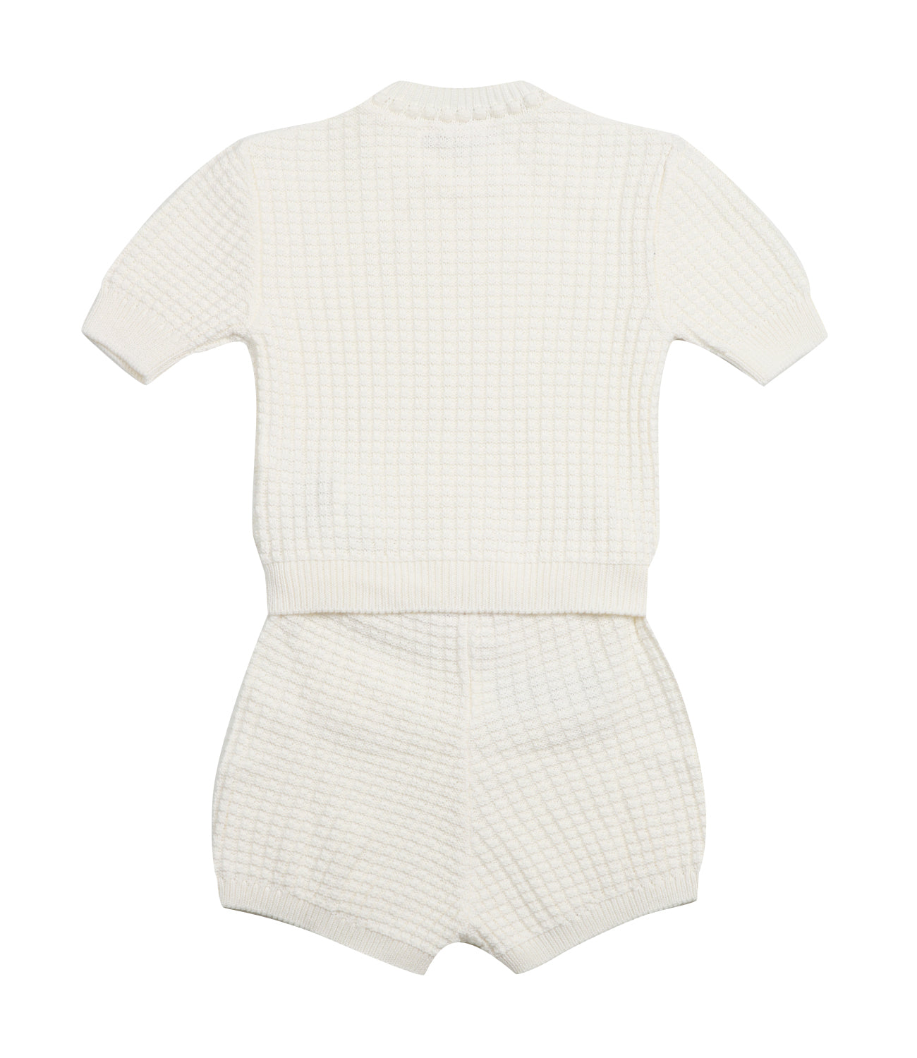 Elisabetta Franchi La Mia Bambina | Cream Sweater and Bermuda Shorts Set