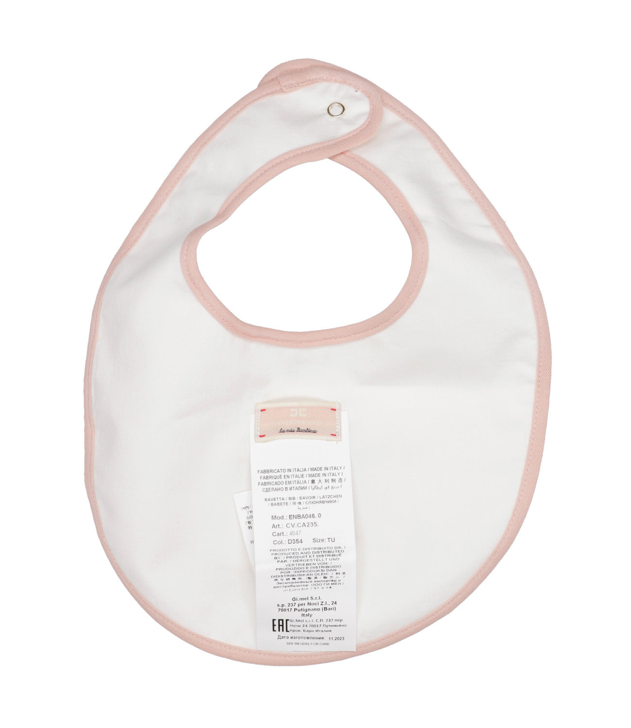 Elisabetta Franchi La Mia Bambina | Pink and White Bib