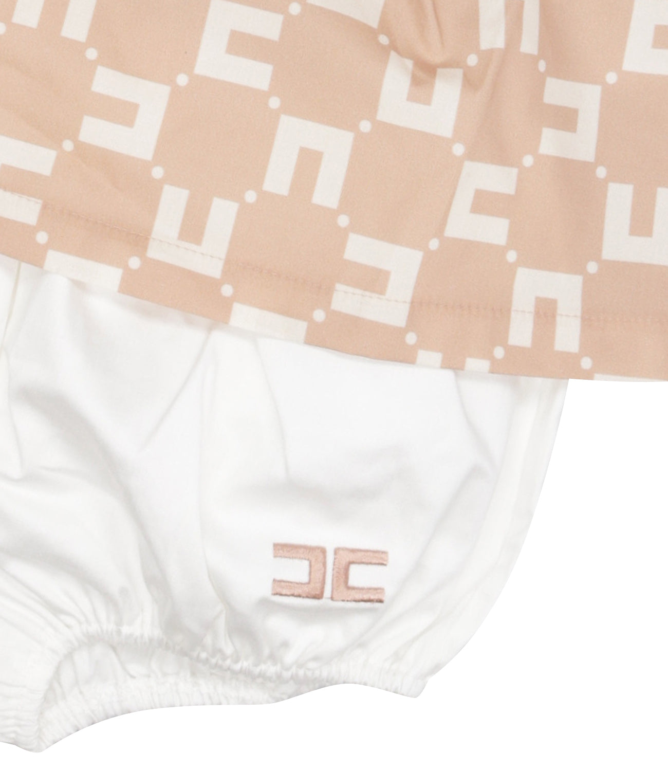 T-Shirt+Bloomers Set Ivory+Nude