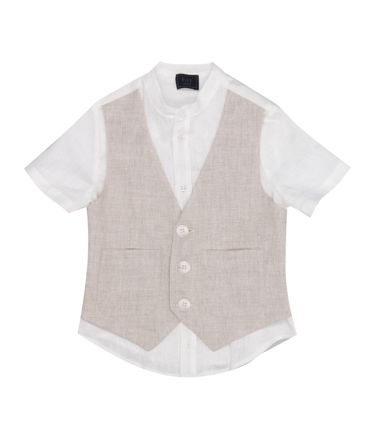 Fay Junior | Beige and White Shirt