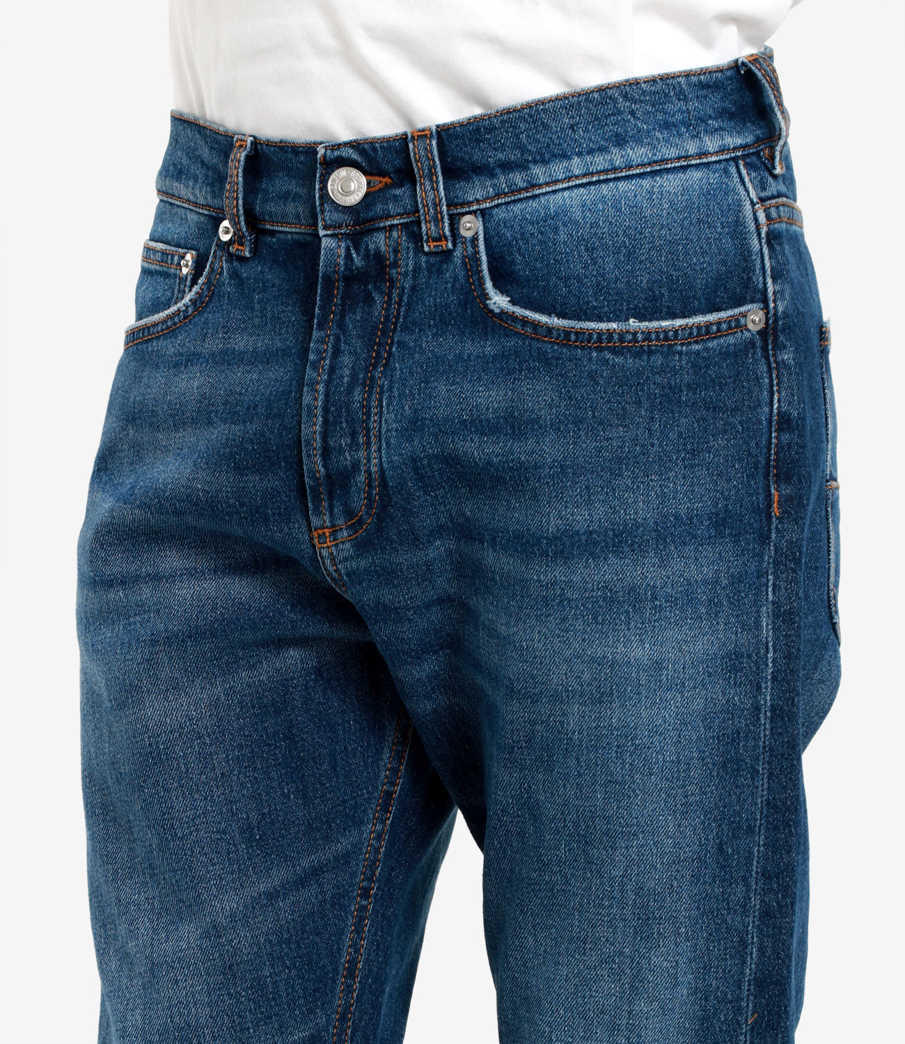 Grifoni | Regular Cropped Fit Blue Jeans