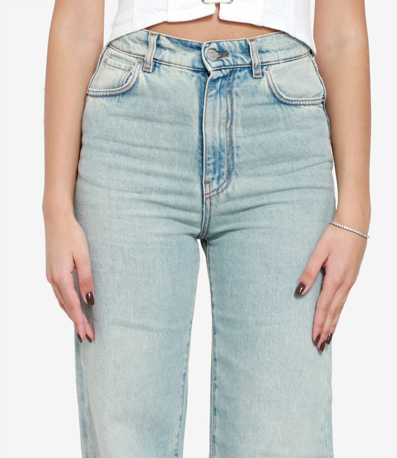 Grifoni | Jeans Wide Leg Denim Chiaro