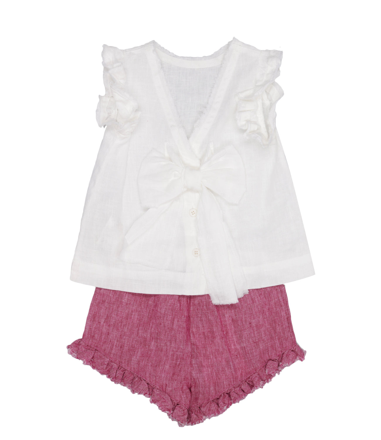 Il Gufo | Tropea White and Fuxia Sweater and Pant Set