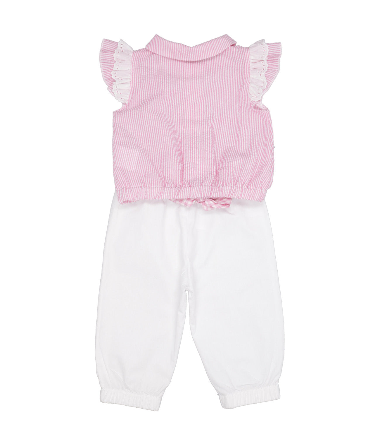 Lalalù | Set Camicia e Pantalone Rosa e Bianco