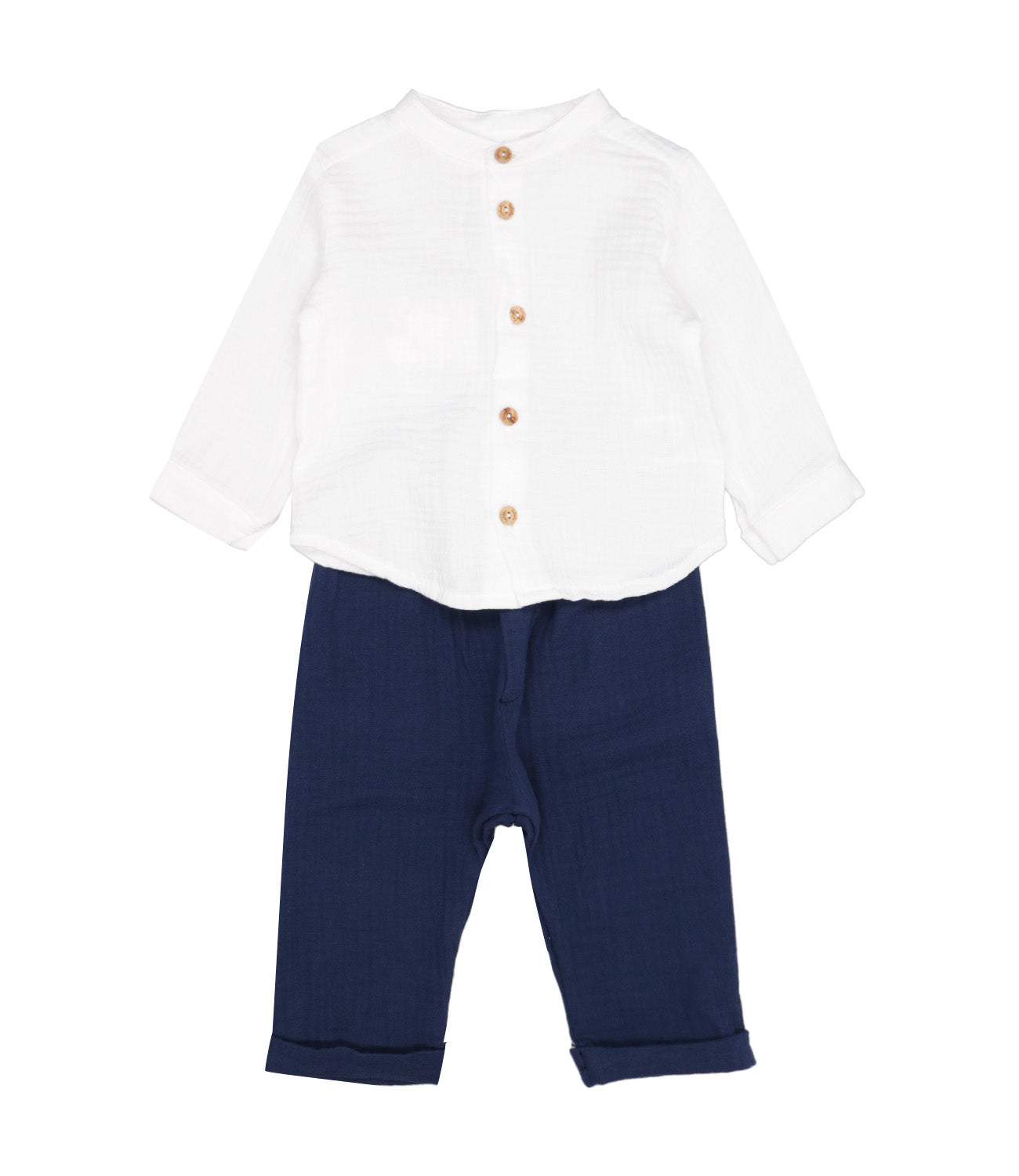 Lalalù | Set Camicia e Pantalone Blu Navy