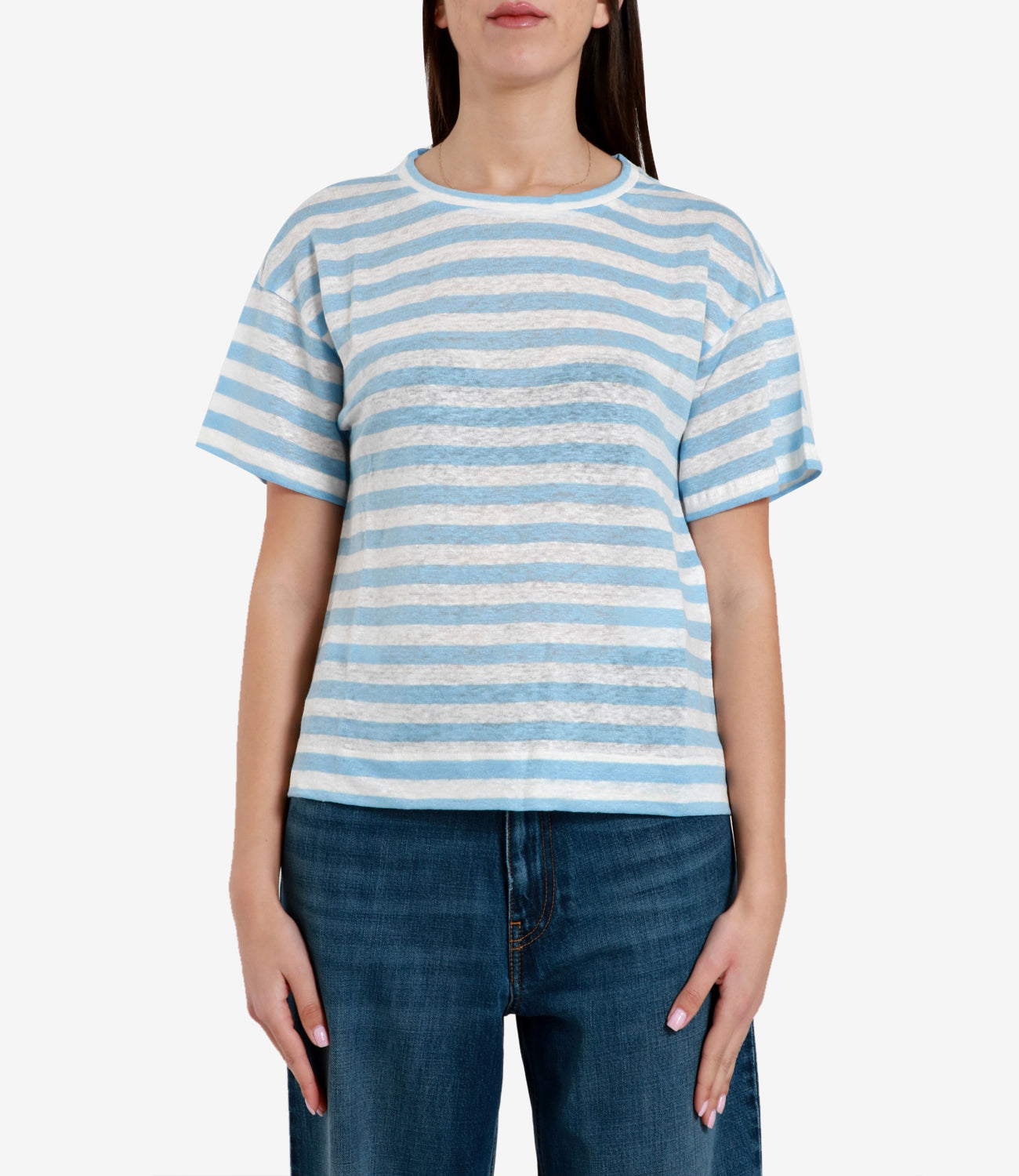 Max Mara Weekend | Blusa Falla Bianco e Azzurro