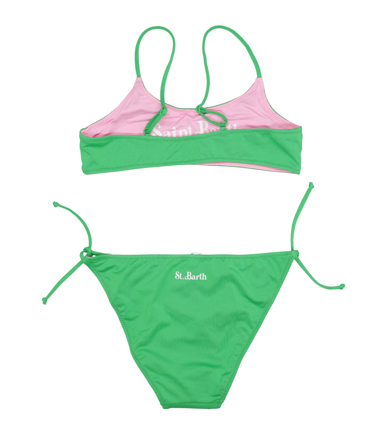 MC2 Saint Barth Kids | Bikini Swimsuit Jaiden Double Green and Pink