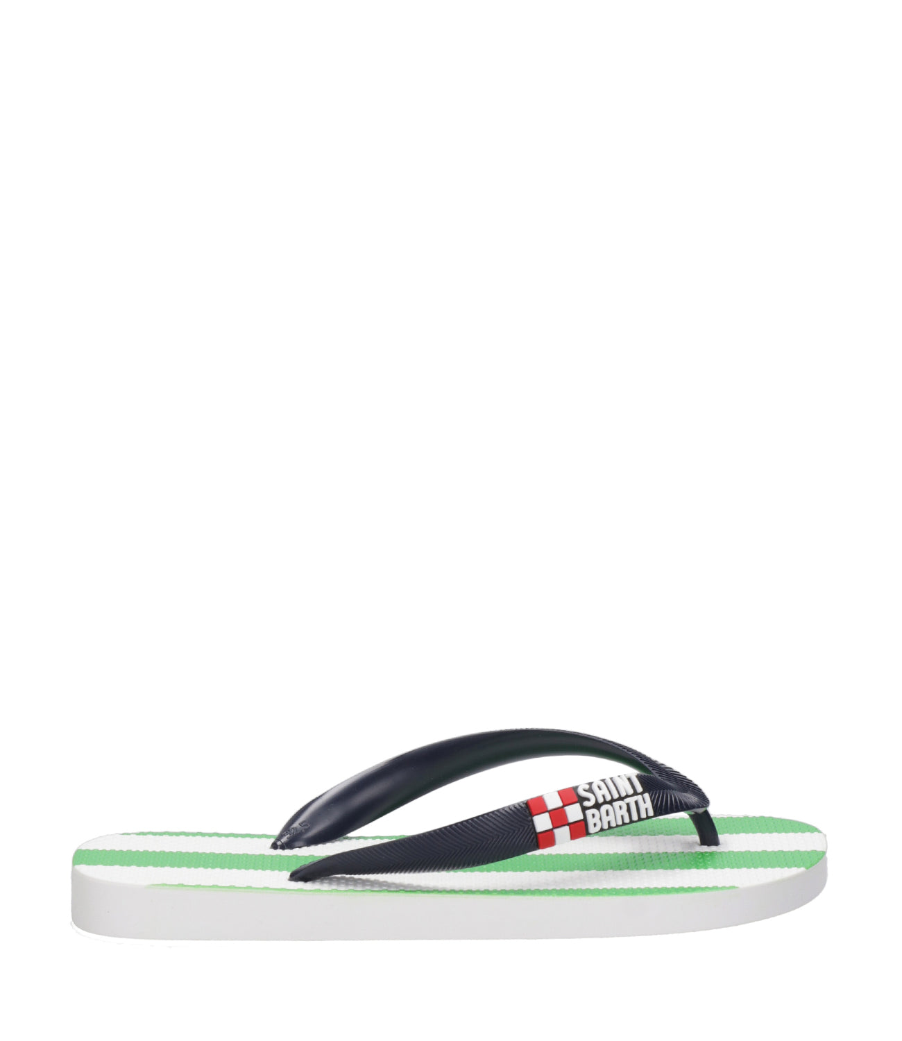 MC2 Saint Barth Kids | Jimmy Green and White Flip Flops