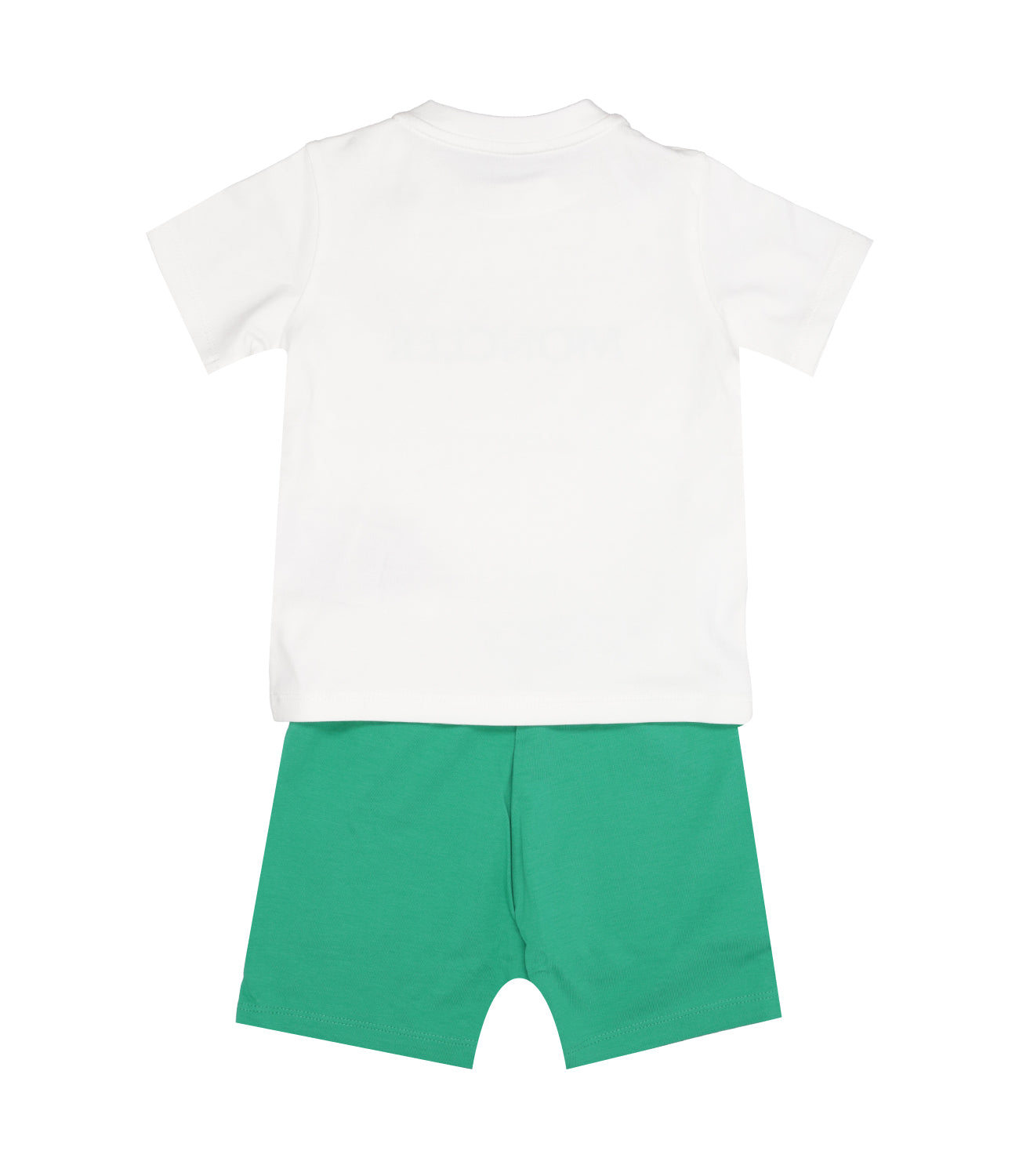 Moncler Junior | Set Maglia e Bermuda Ense Bianco e Verde