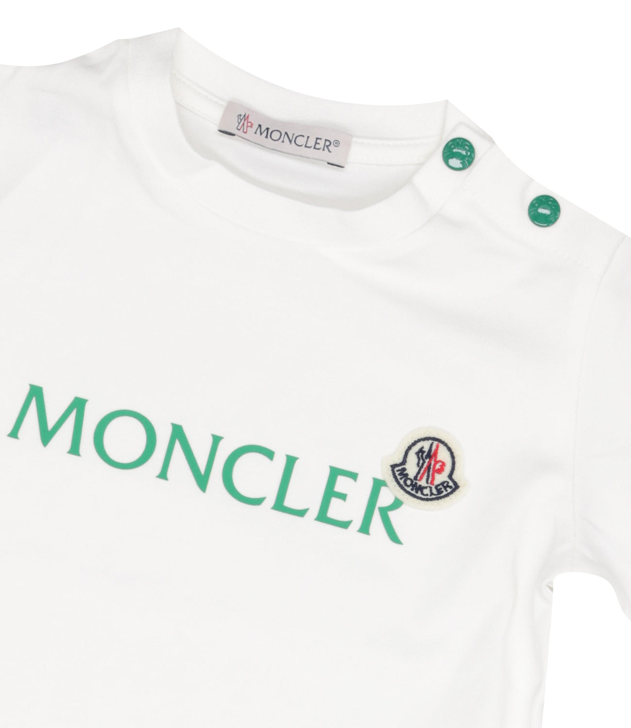 Moncler Junior | Ense Sweater and Bermuda Shorts Set White and Green