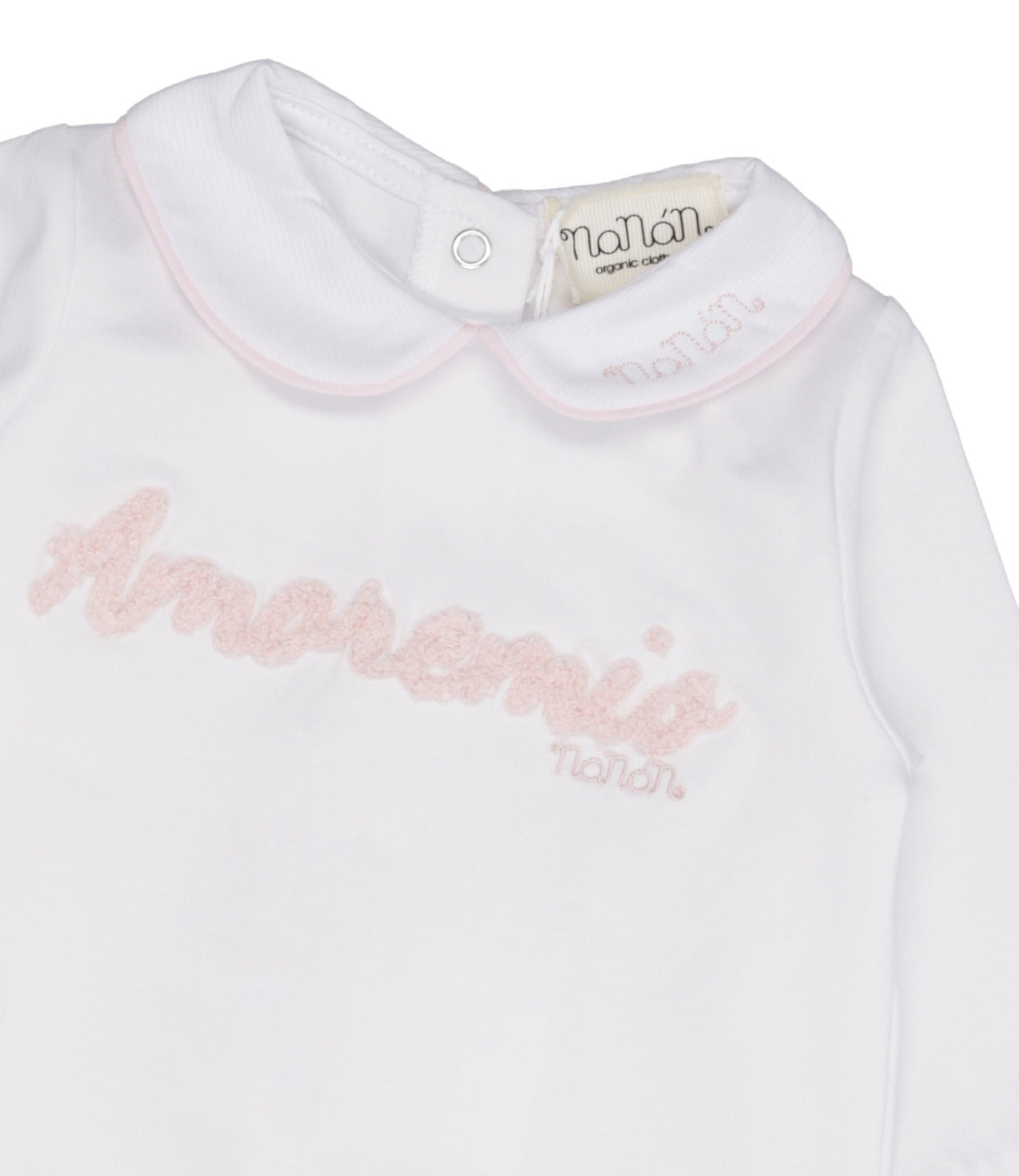 Nanan | Pink and White Sleepsuit