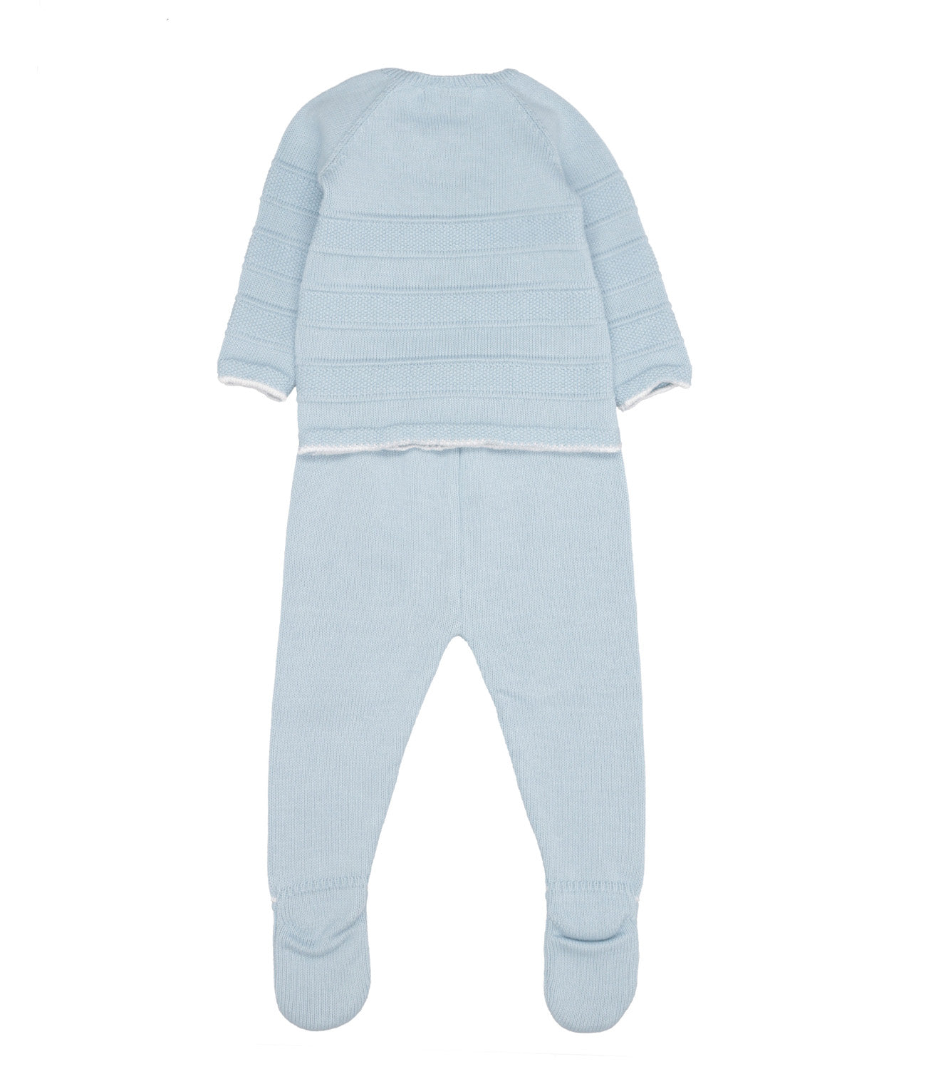 Paz Rodriguez | Sea Blue and White Lia Sweater and Pant Set