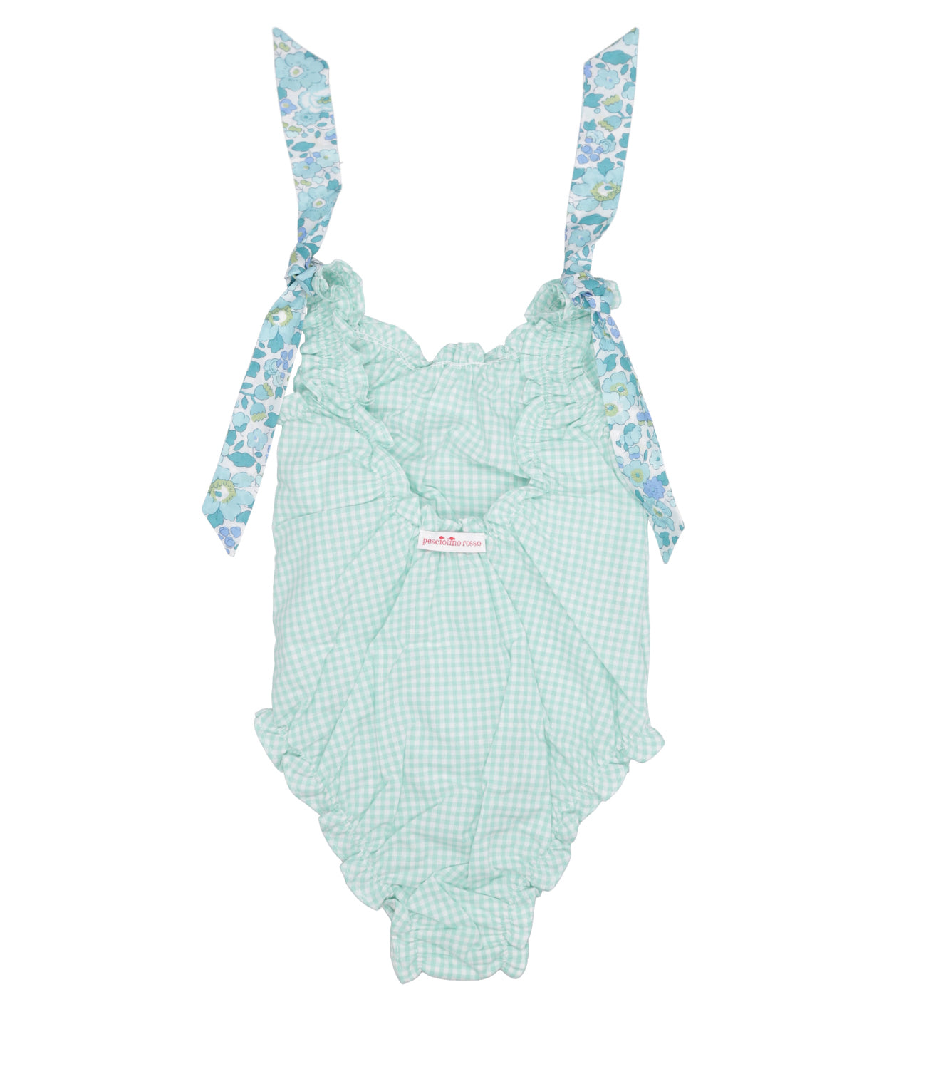 Redfish Kids Beachwear | Green and White One Piece Swimsuit