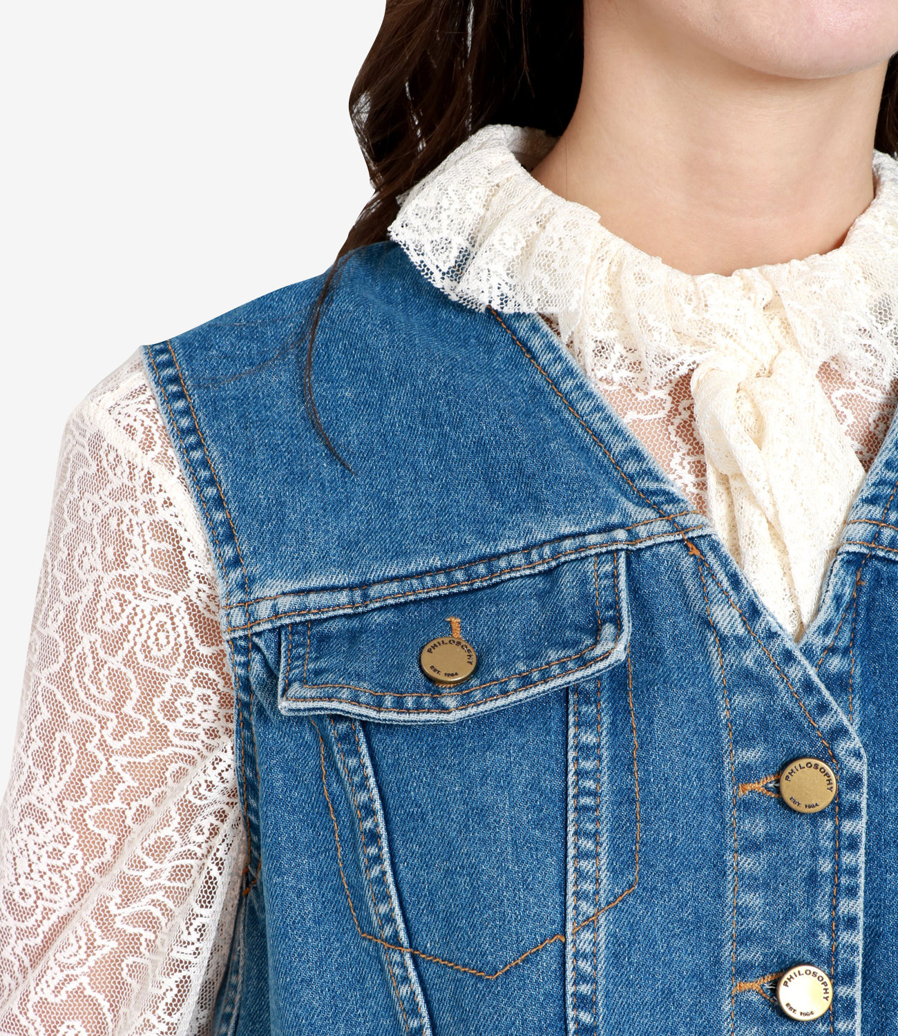 Philosophy di Lorenzo Serafini | Gilet Blu Denim